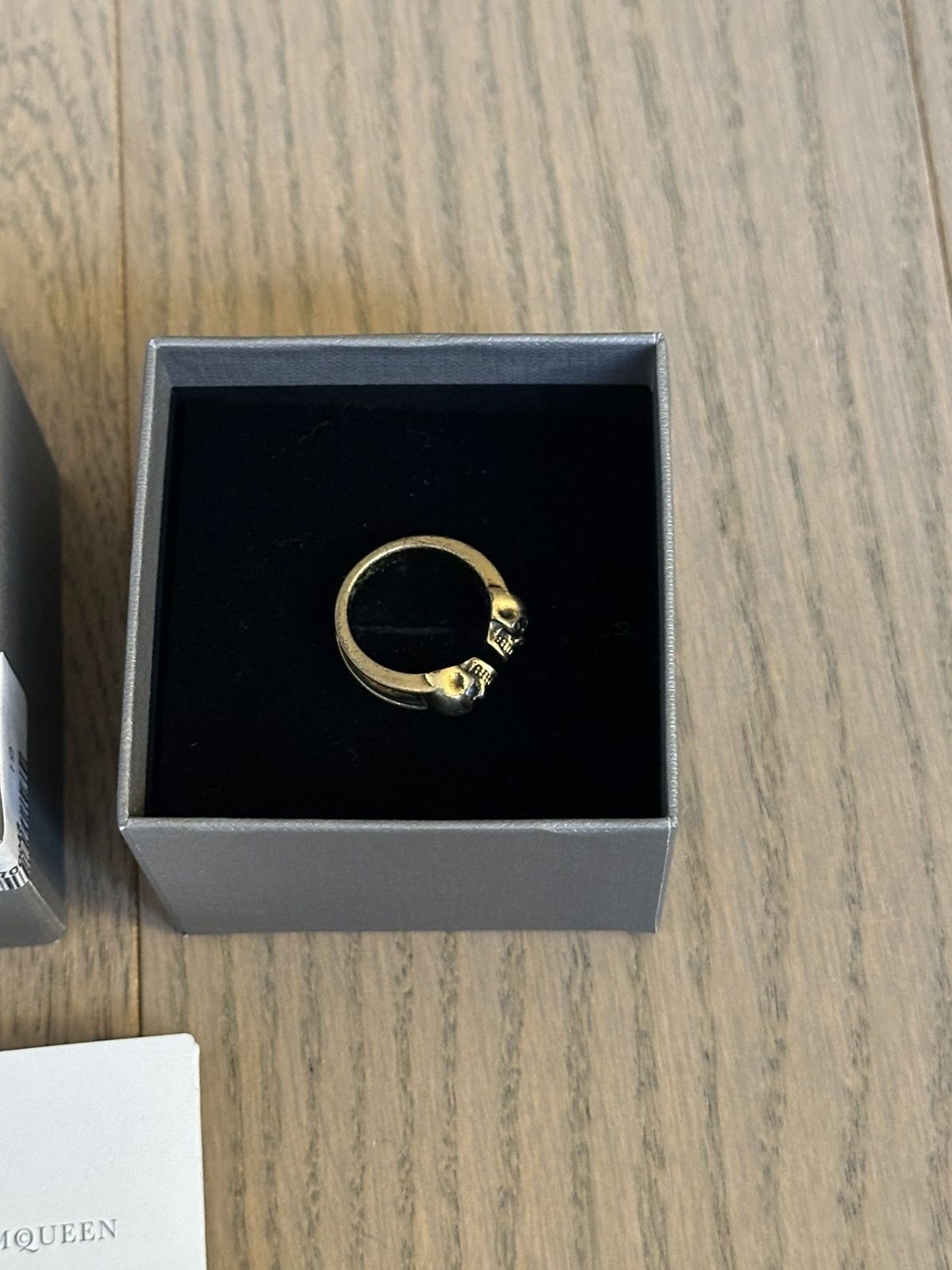 Alexander McQueen Gold Twin Skull Ring Size ONE SIZE - 2 Thumbnail
