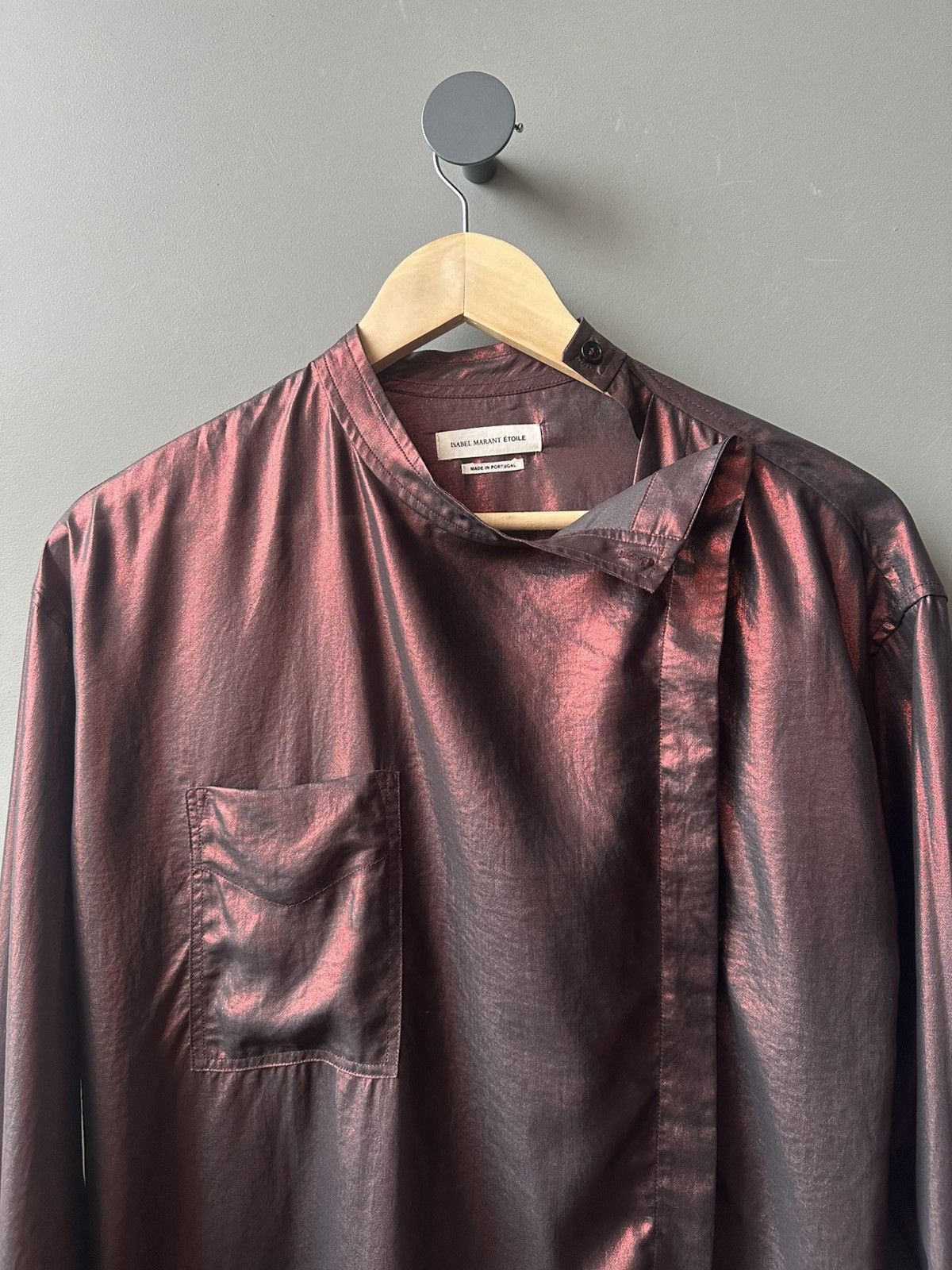 Isabel Marant Etoile Isabel Marant Etoile Bright Burgundy Shine Blouse Shirt Size S / US 4 / IT 40 - 2 Thumbnail