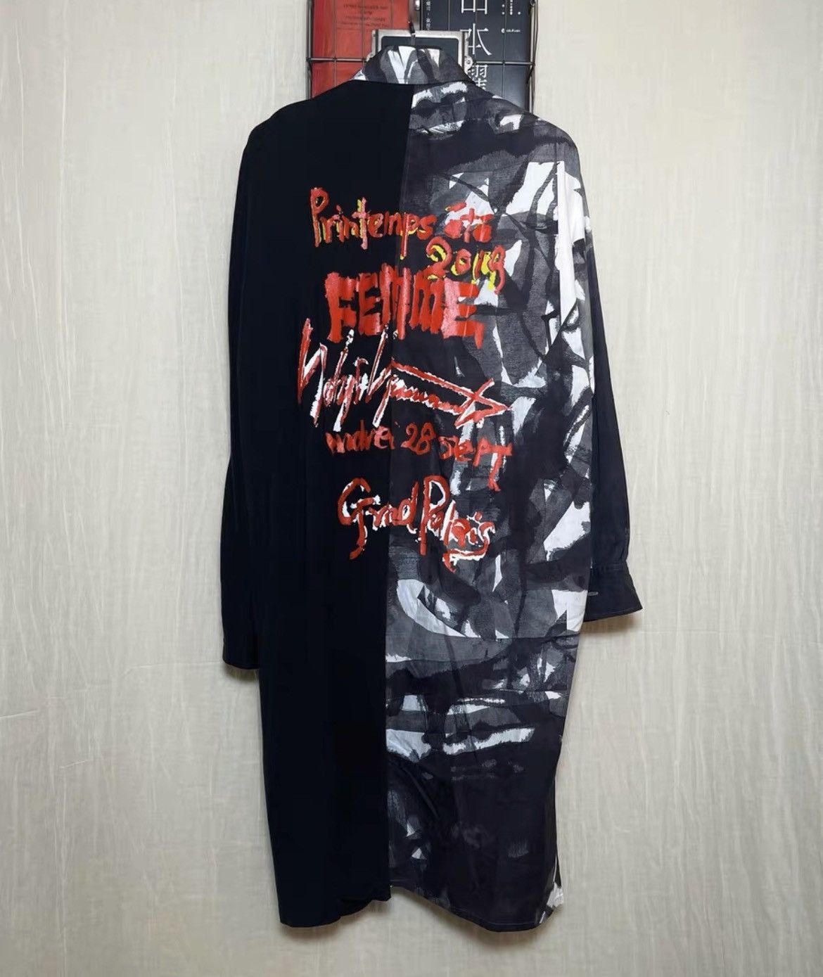 Yohji Yamamoto Black Scandal 19ss Printed Long Shirt-2505
