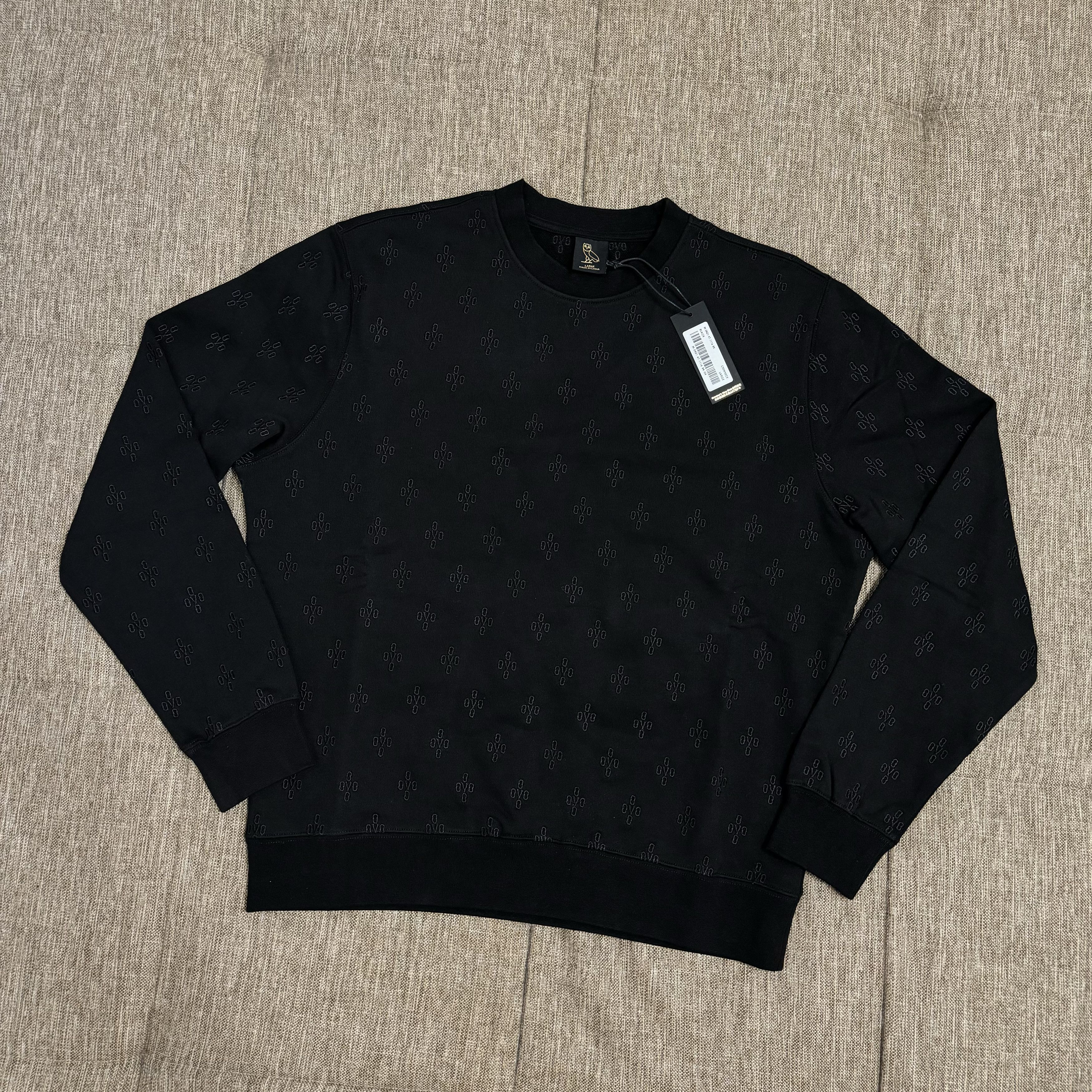 image of Octobers Very Own Ovo Monogram Sweatshirt in Black, Men's (Size Large)