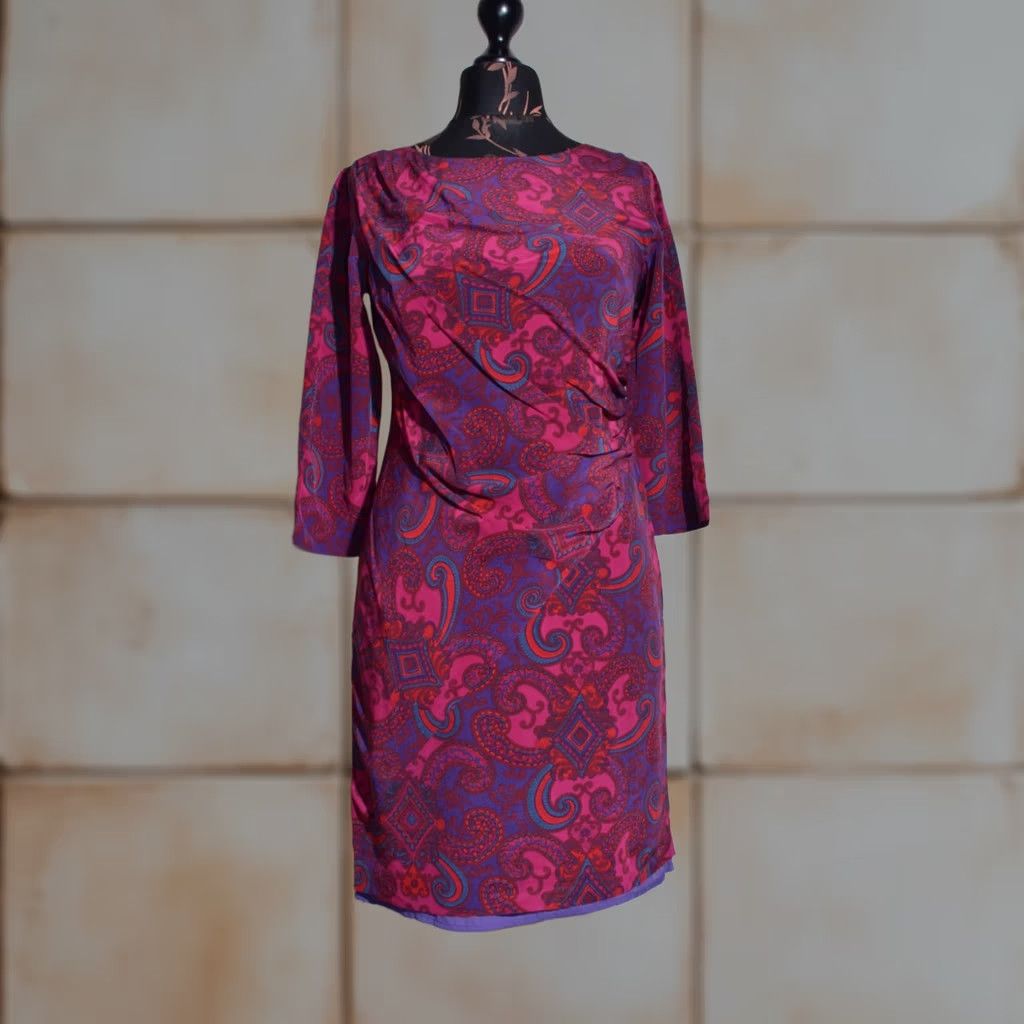 Gant GANT Women's Long Sleeve Lined SILK Dress UK10 / US6 Dress, Multicoloured, Knee Length, A-Line, Zipper, Silk, 10, Regular, Women, vintage: No Size L / US 10 / IT 46 - 1 Thumbnail