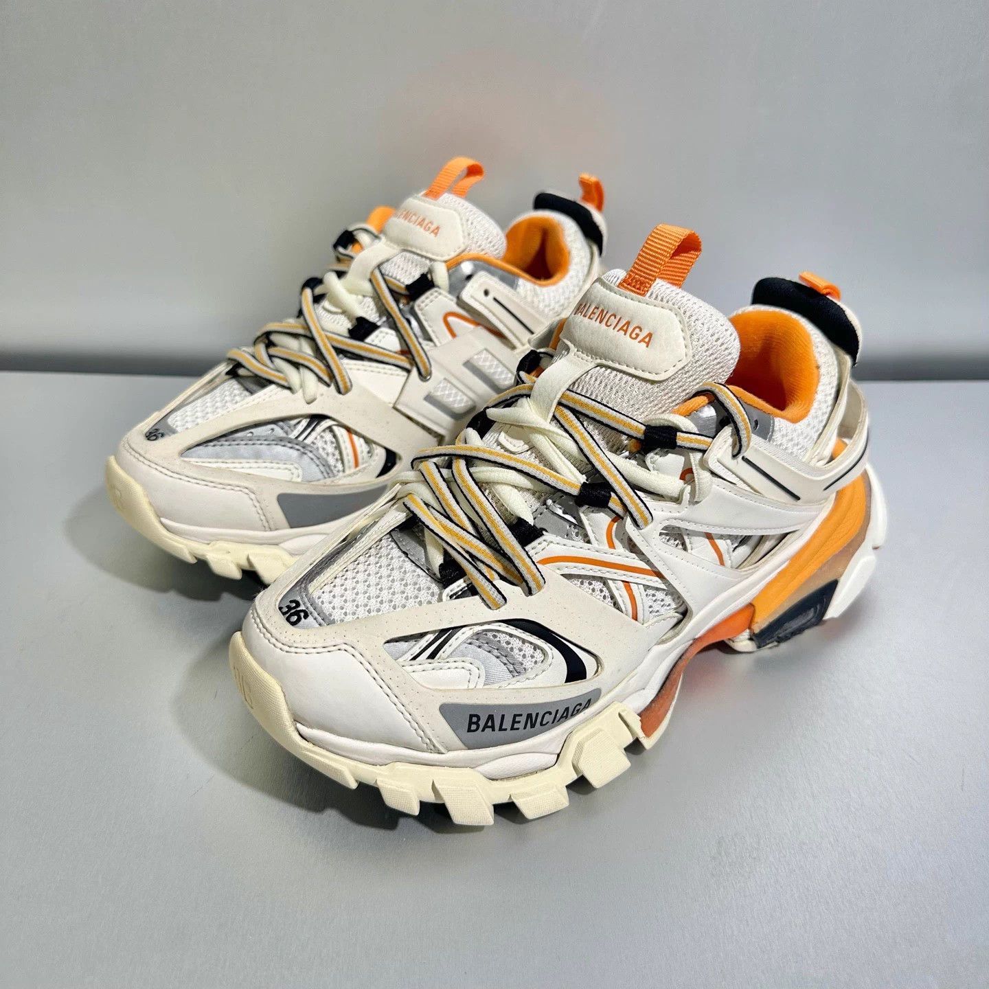 Balenciaga Balenciaga Track white orange 36 like new Size US 5 / IT 35 - 1 Thumbnail