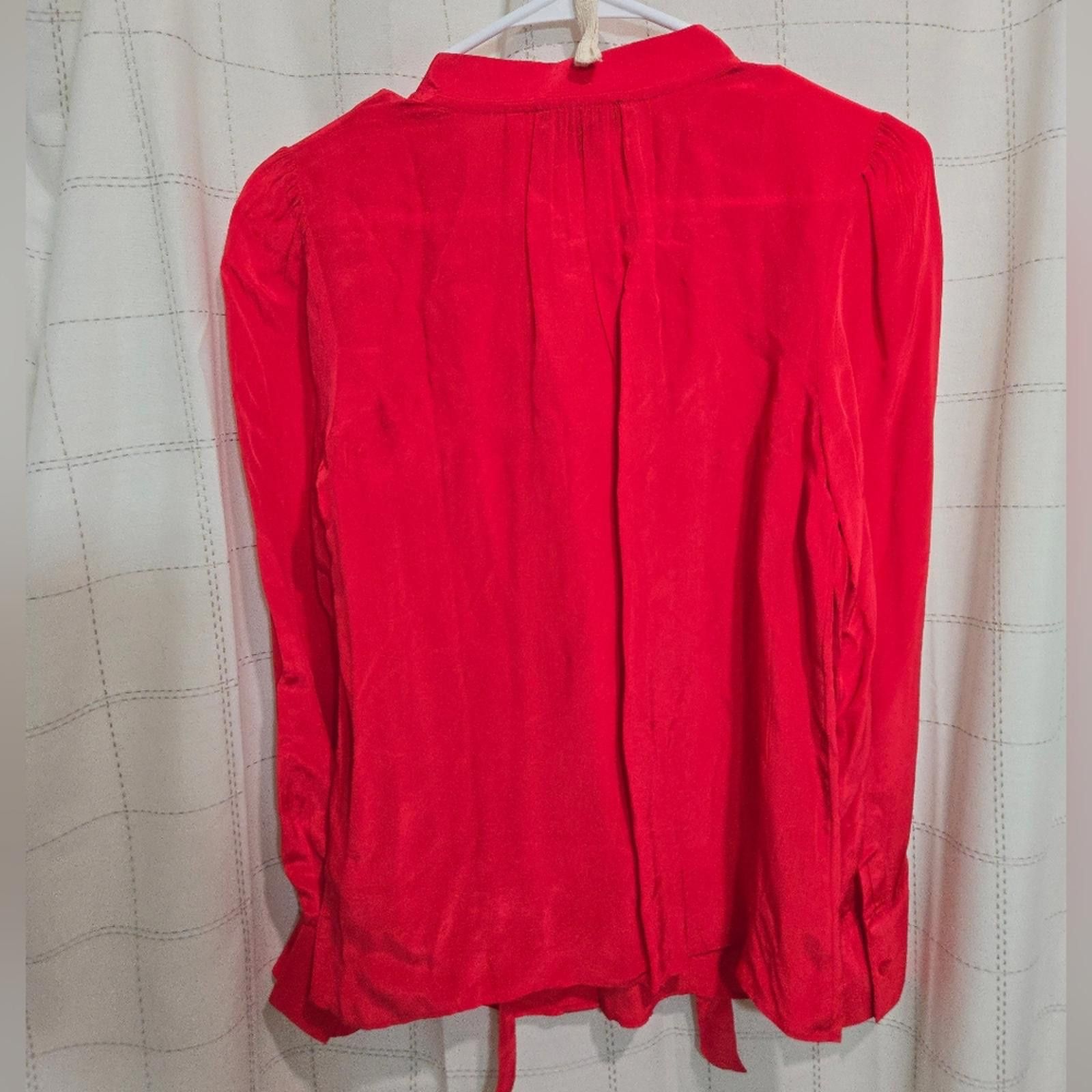 J.Crew J Crew Tie-Neck Top in Crepe de Chine Size S / US 4 / IT 40 - 3 Thumbnail