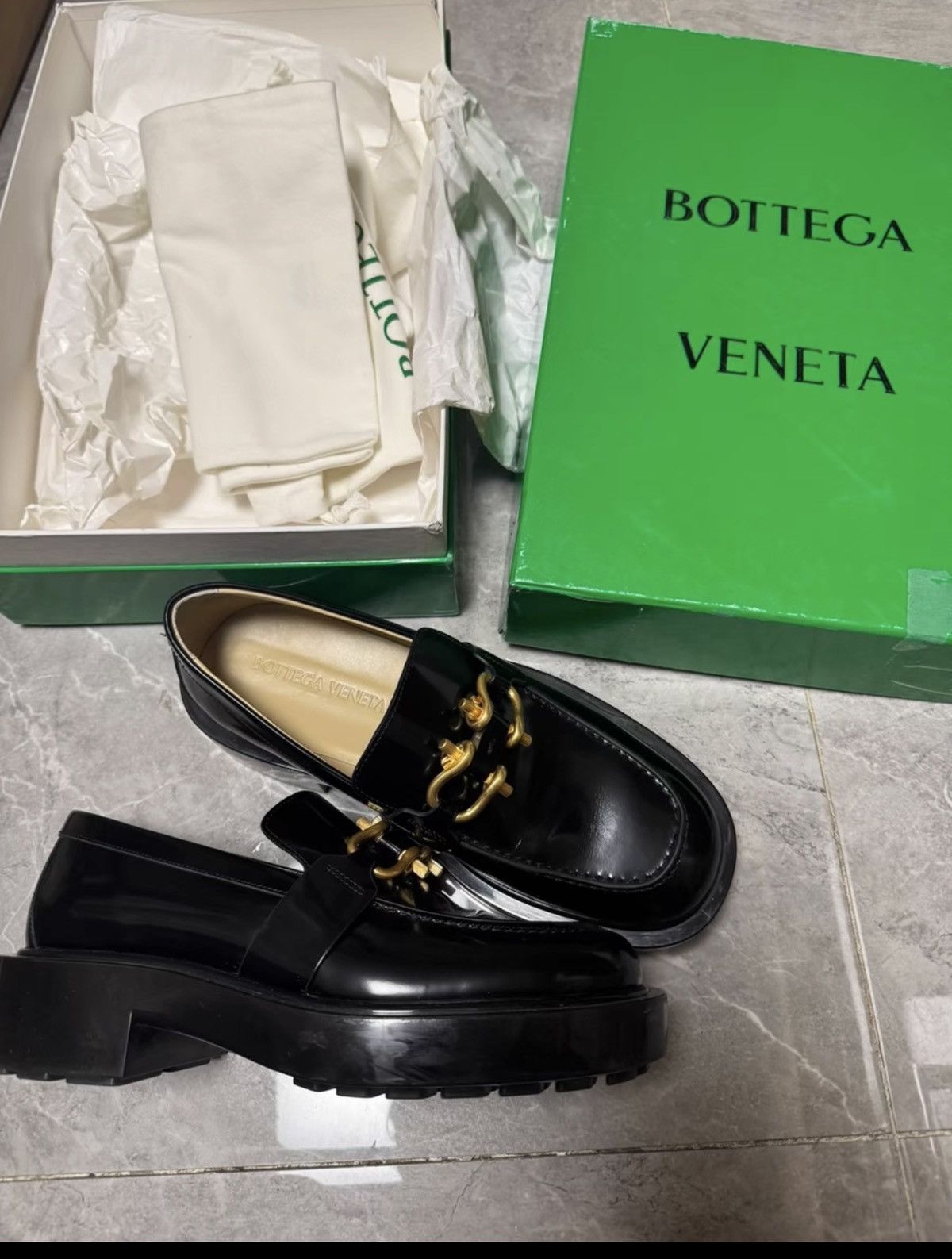 Bottega Veneta Bottega Veneta Men's Black Platform Loafers leather shoes Size US 8 / EU 41 - 2 Thumbnail