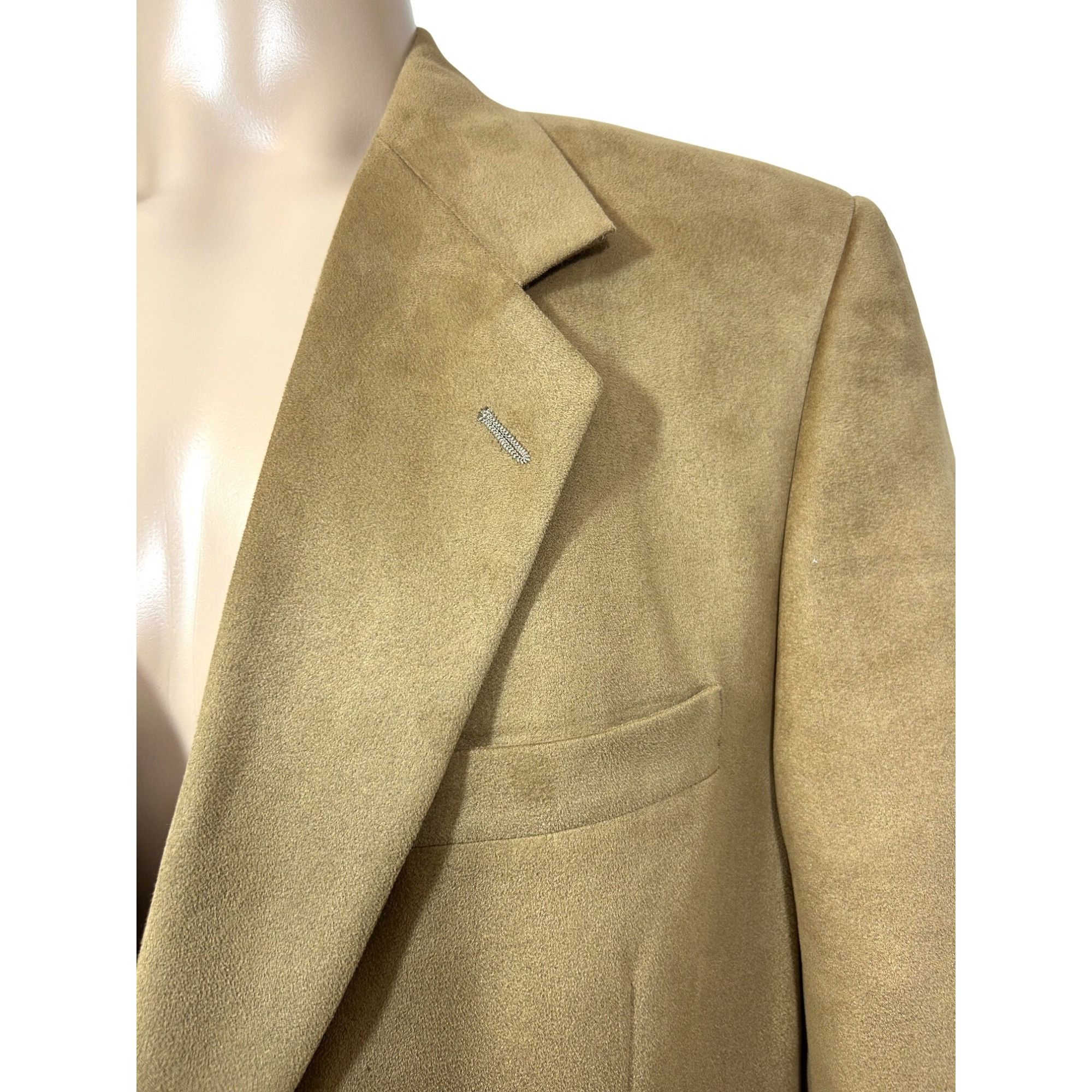 Other Jeffrey Banks Men’s Blazer Brown 42 R Vintage Polyester Sued Size US L / EU 52-54 / 3 - 9 Thumbnail