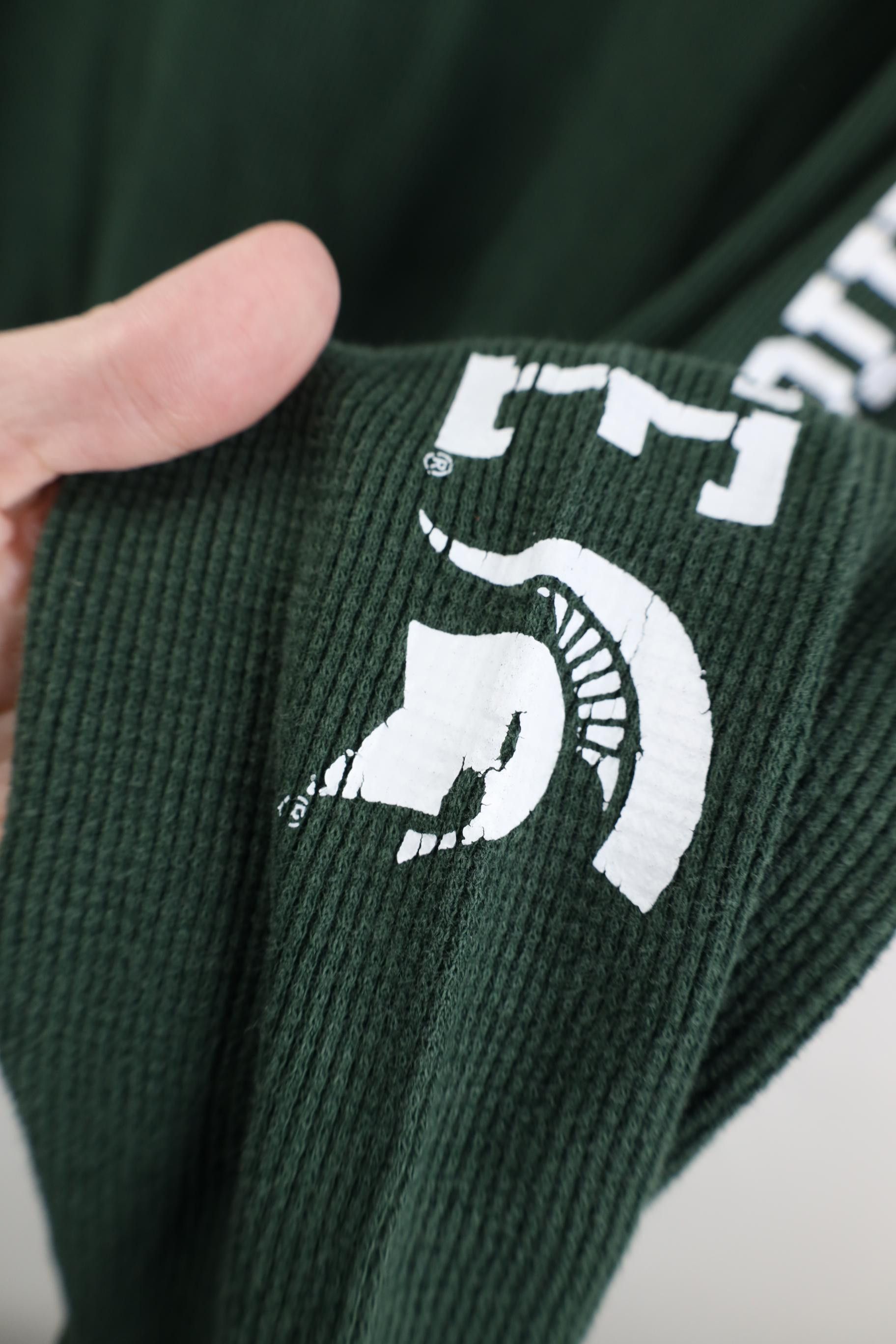 Vintage Vintage Michigan State University Thermal Knit T-Shirt Size US XL / EU 56 / 4 - 6 Thumbnail