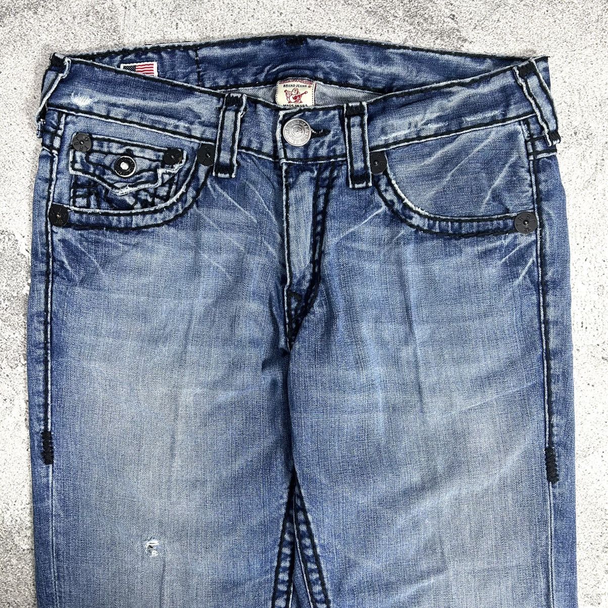 True Religion Vintage True Religion Billy Super T Disstread Flare Denim Size US 34 / EU 50 - 5 Thumbnail