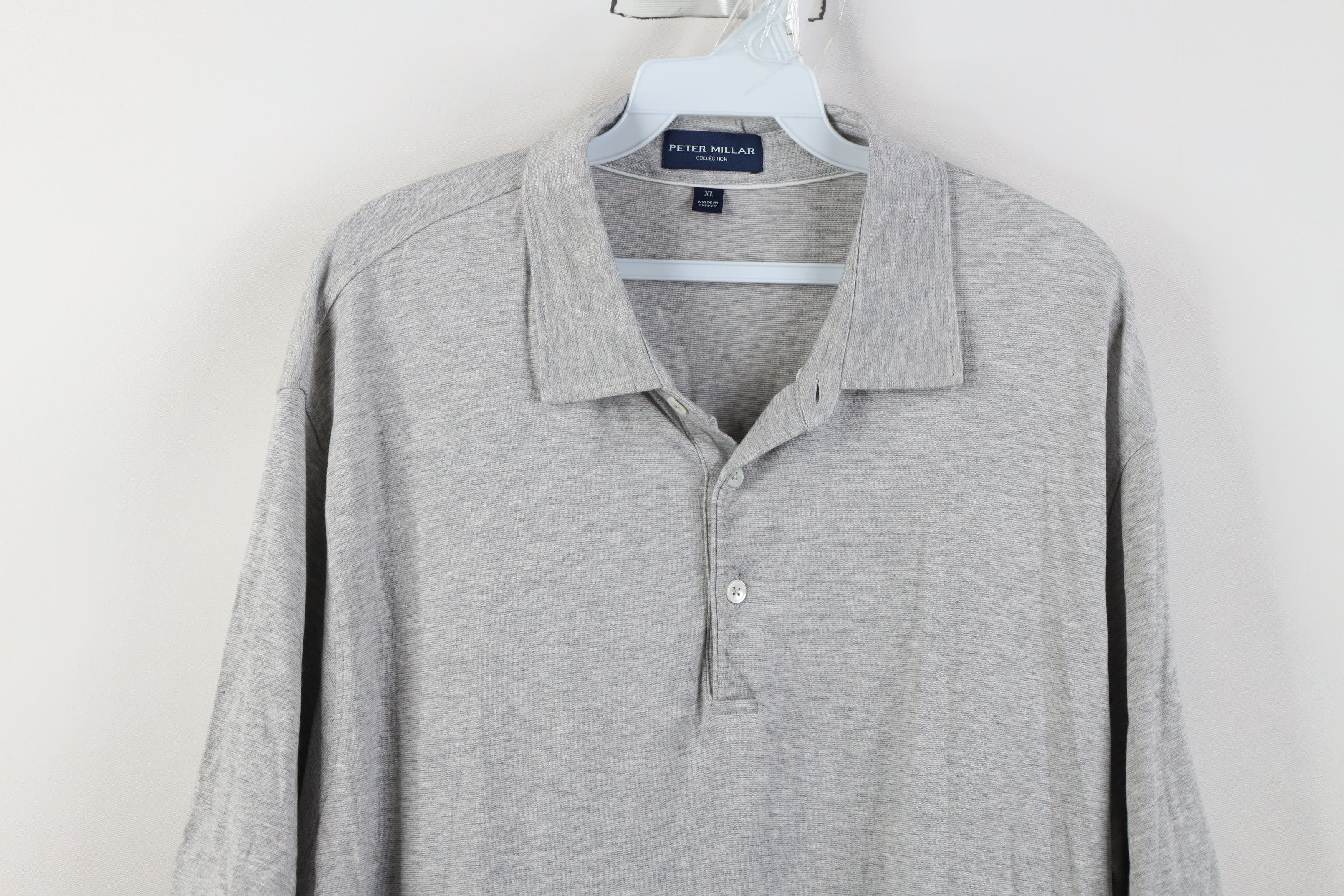 Peter Millar Peter Millar Jersey Knit Short Sleeve Golf Polo Shirt Gray Size US XL / EU 56 / 4 - 2 Thumbnail
