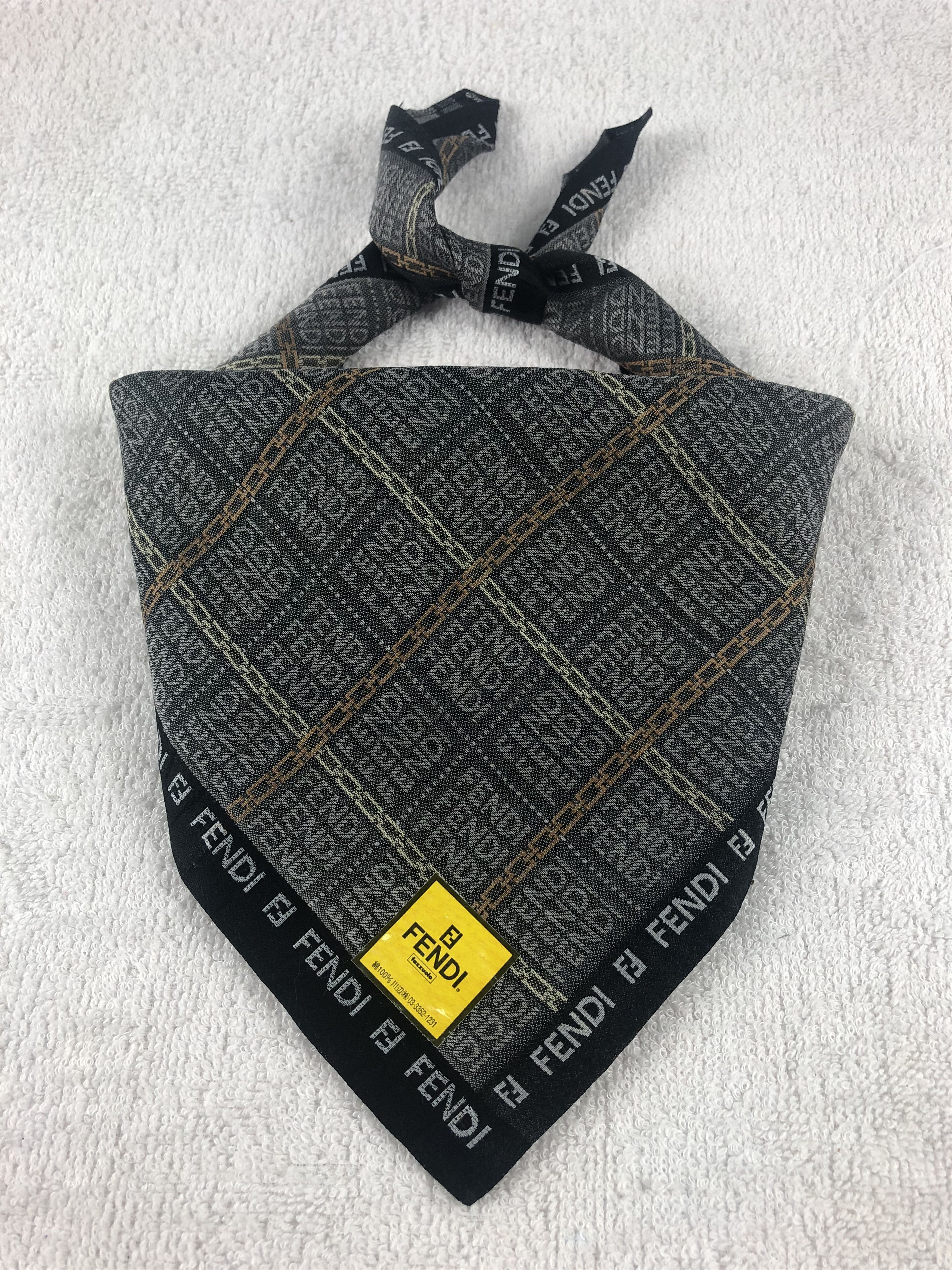 Fendi Monogram Handkerchief / Bandana / Neckerchief A1302