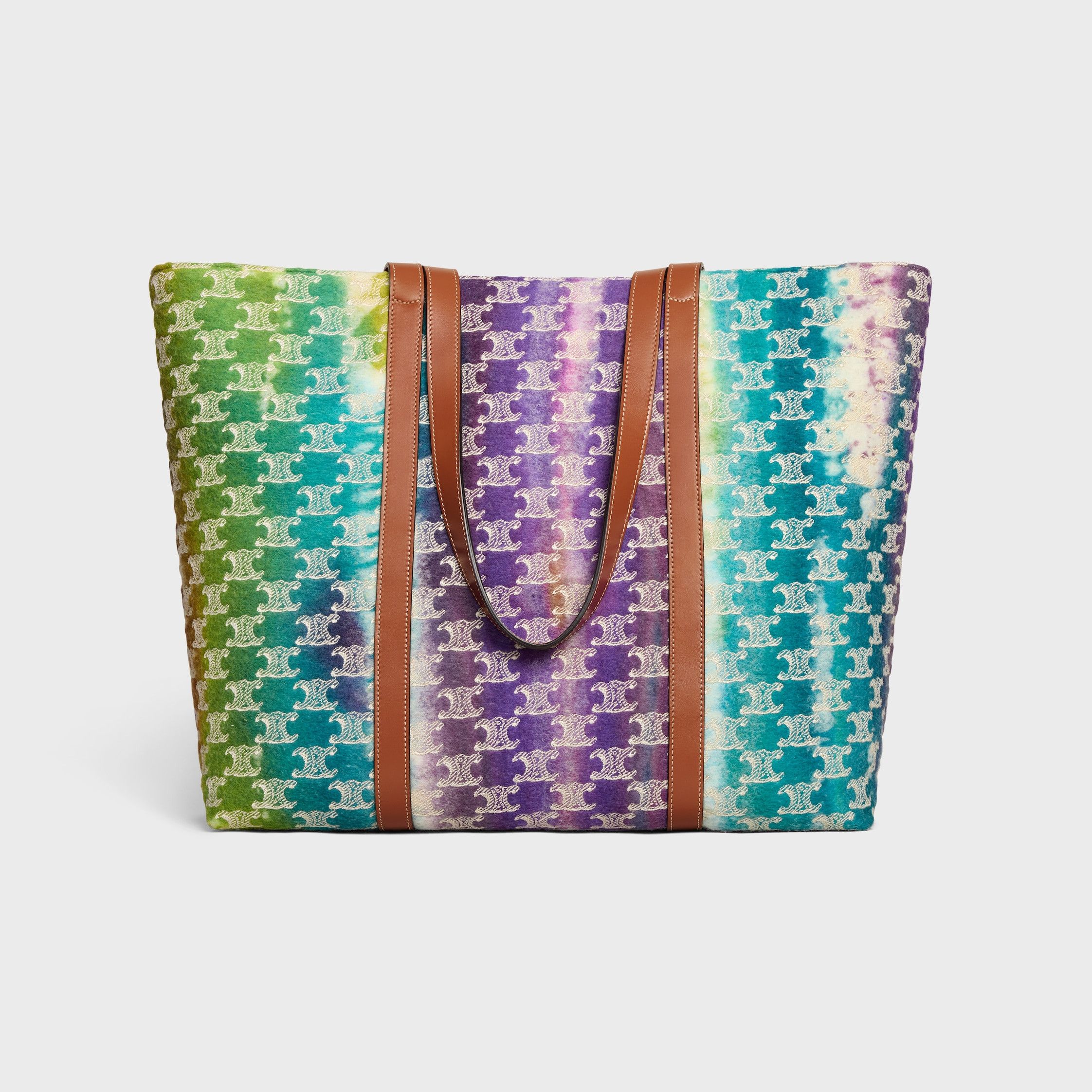 Celine HORIZONTAL MUSEUM BAG IN TEXTILE WITH TRIOMPHE EMBROIDERIES AND CALFSKIN MULTICOLOR Size ONE SIZE - 1 Thumbnail