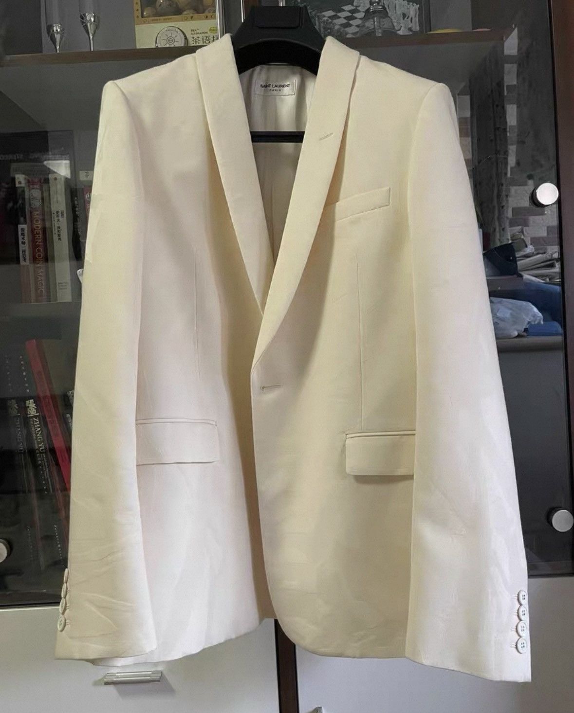 Yves Saint Laurent Yves Saint Laurent Saint Laurent Cream Jungle Pattern Suit Size US L / EU 52-54 / 3 - 2 Thumbnail