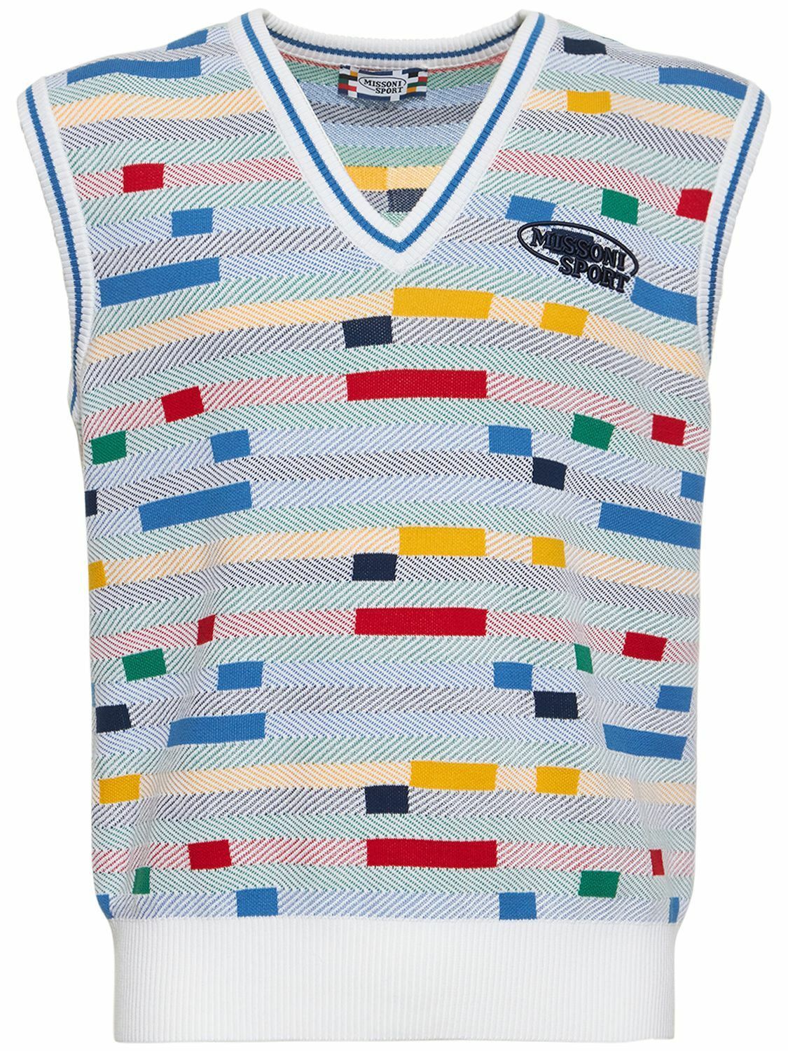 Missoni o1y0225 Logo Sleeveless Sweater in Multicolor Size US M / EU 48-50 / 2 - 1 Thumbnail