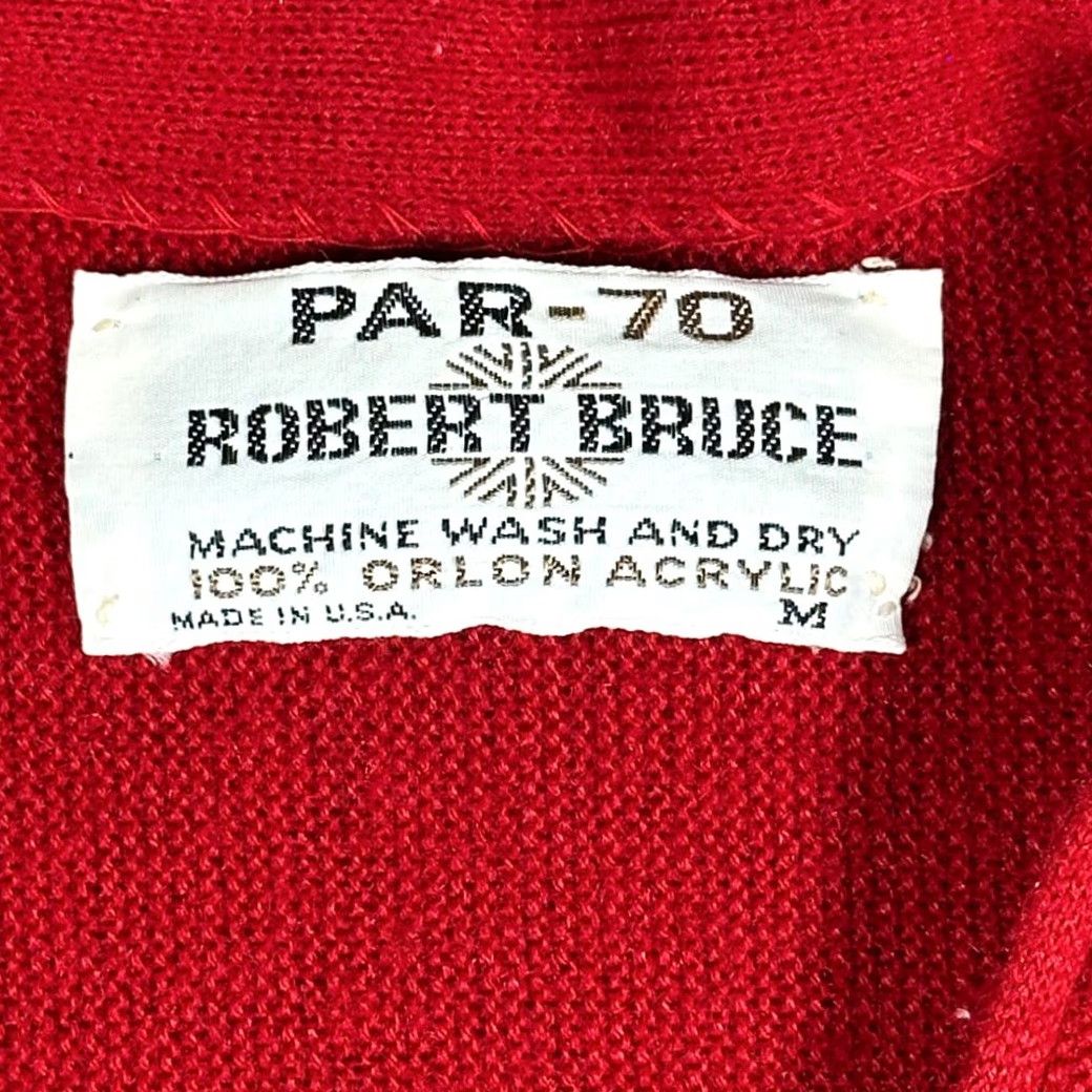 Vintage VINTAGE Robert Bruce Cardigan Sweater Adult MEDIUM Red Orlon Par 70 Golf 70s Mens Size US M / EU 48-50 / 2 - 4 Thumbnail