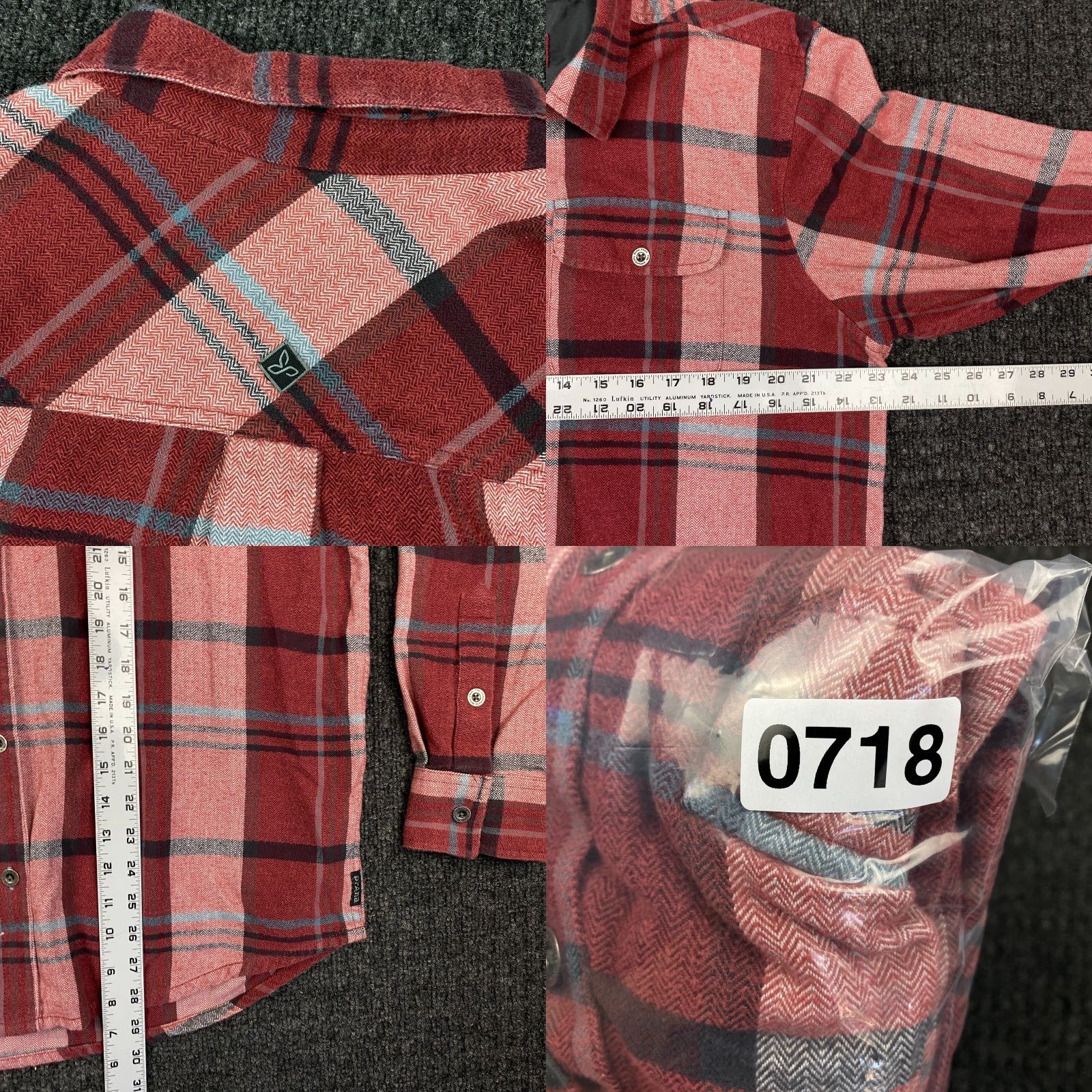 Prana VINTAGE prAna Shirt Plaid Flannel Button-Up Red L Large Collared Heavy Outdoor Mens Size US L / EU 52-54 / 3 - 8 Thumbnail