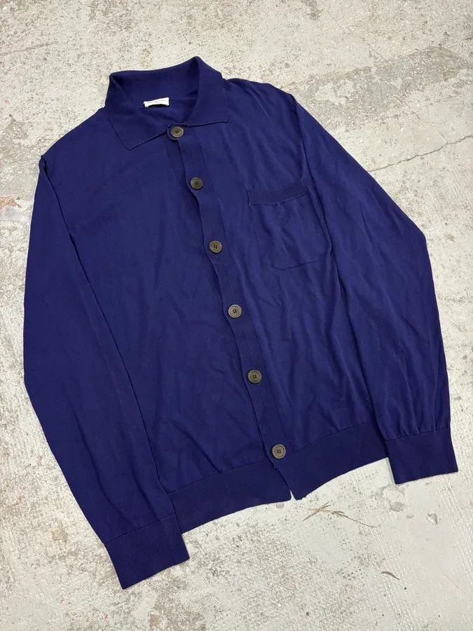 Dries Van Noten Dries Van Noten Blue Minimalist Cardigan Size US L / EU 52-54 / 3 - 4 Thumbnail