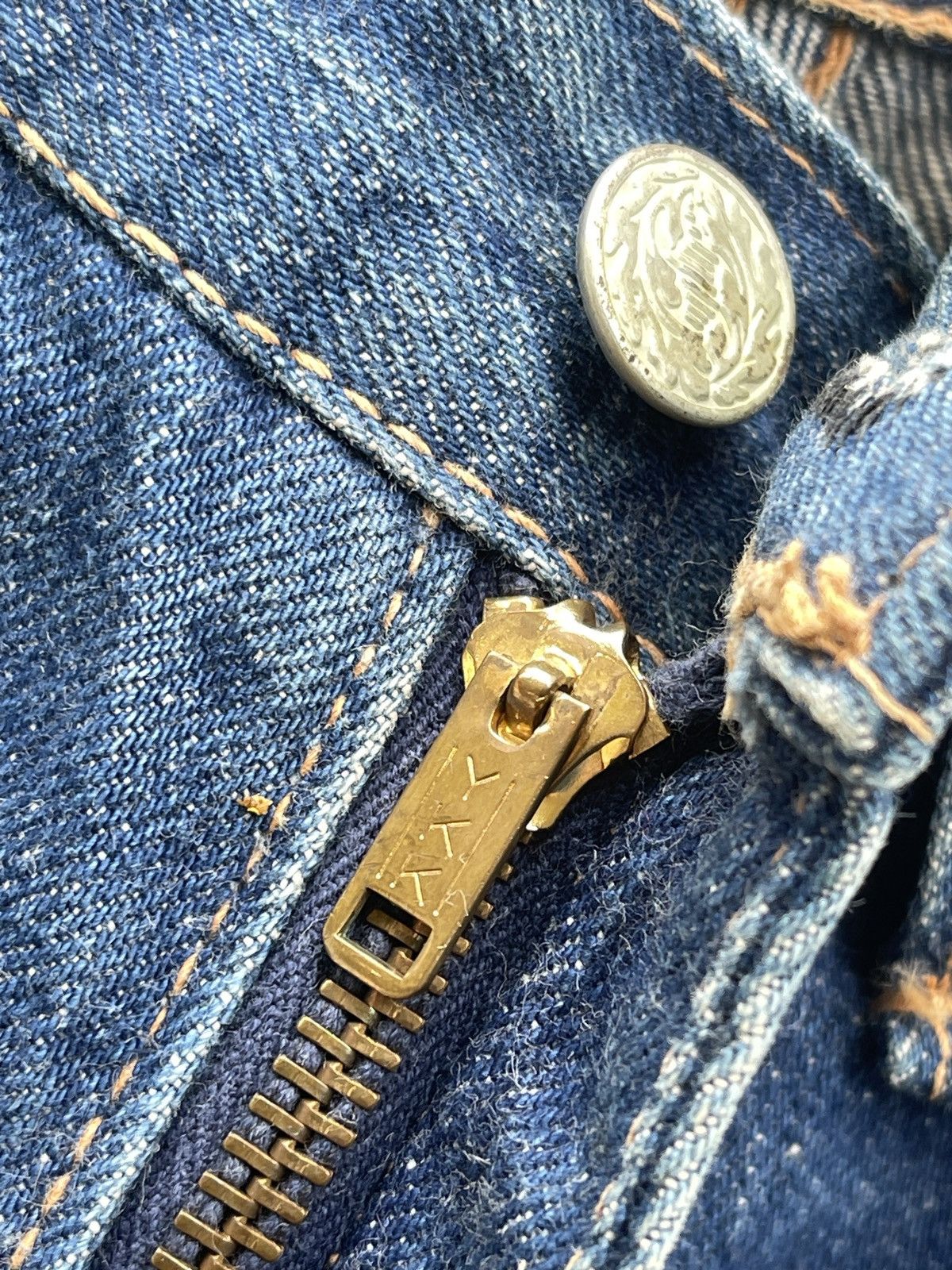 If Six Was Nine PICK‼️ Vintage Blue Born USA Remake Patchwork Flare Jeans Size 24" / US 00 / IT 34 - 14 Thumbnail