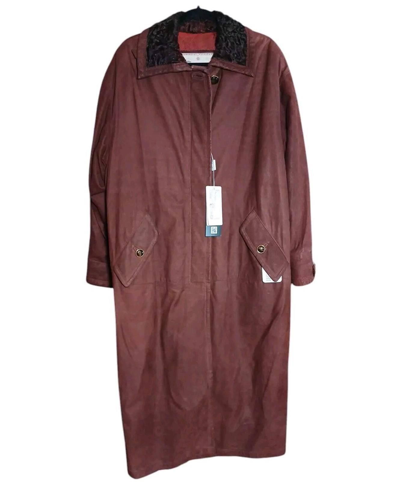 Gallotti Gallotti leather/curly lamb fur collar coat Size 22/XXL NWT Size US XXL / EU 58 / 5 - 1 Thumbnail