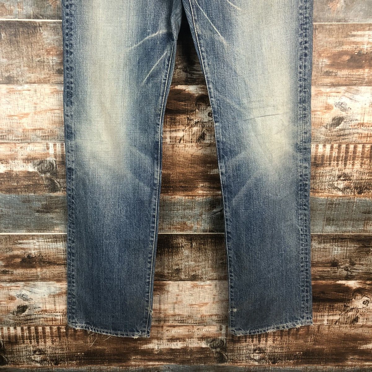 Japanese Brand DL Japanese Brand Blue Distressed Denim Pants #C089 Size US 31 - 6 Thumbnail