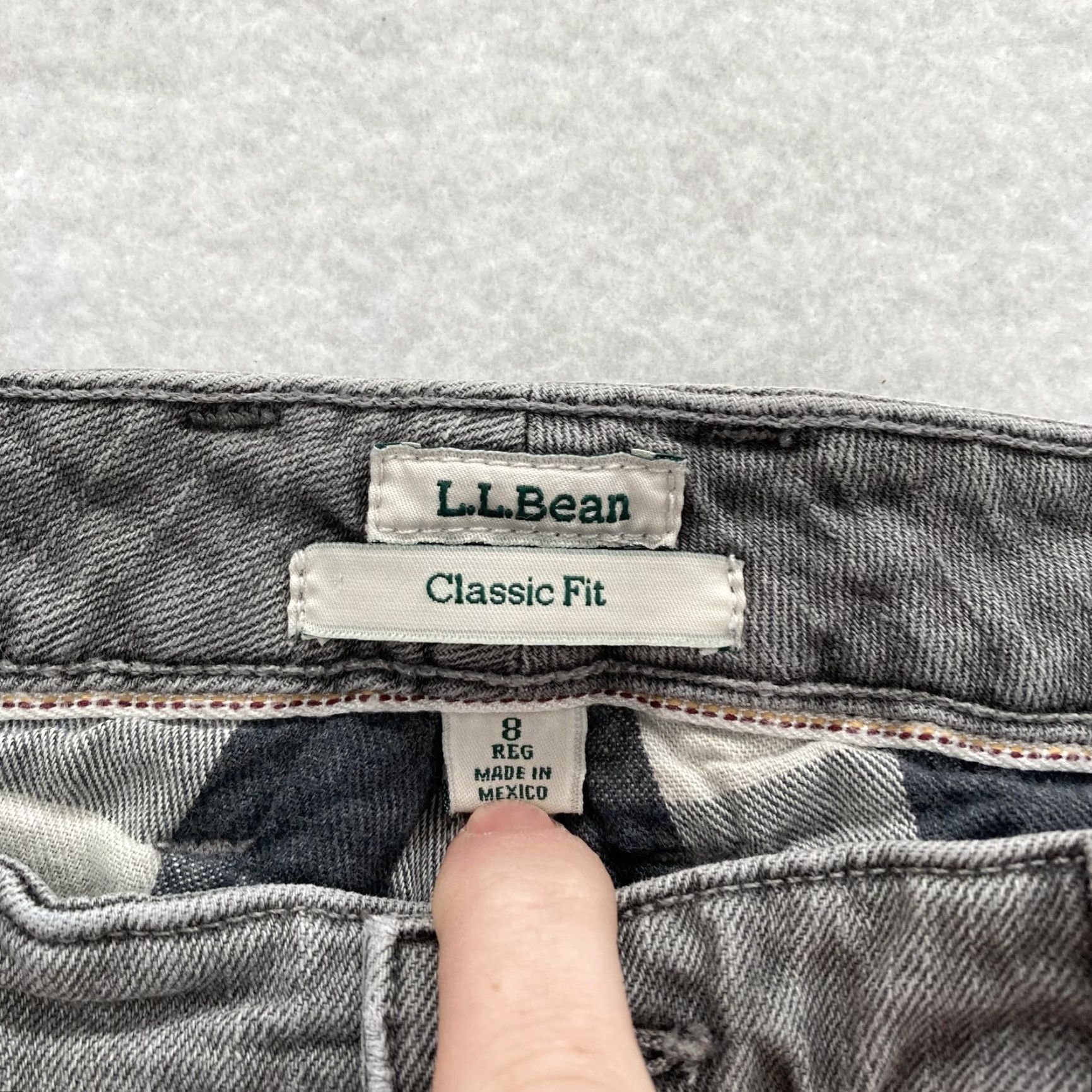 Vintage L.L.Bean Jeans Womens 8 Gray Classic Fit Flannel Lined Straight Stretch Chore Size 30" / US 8 / IT 44 - 4 Thumbnail