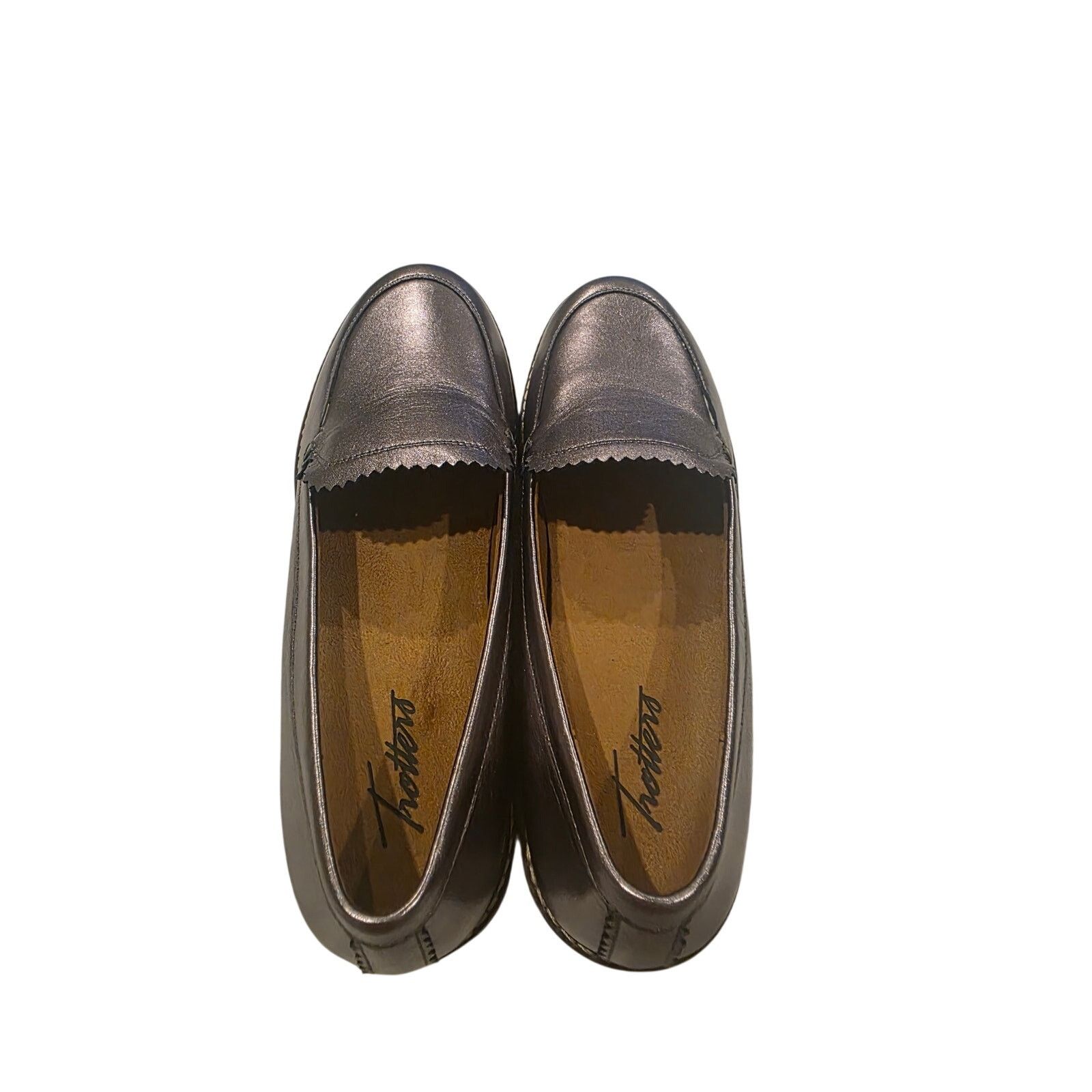 Globe-Trotter Trotters Metallic Pewter Lug Sole Loafers Womens 8 Size US 8 / IT 38 - 6 Thumbnail
