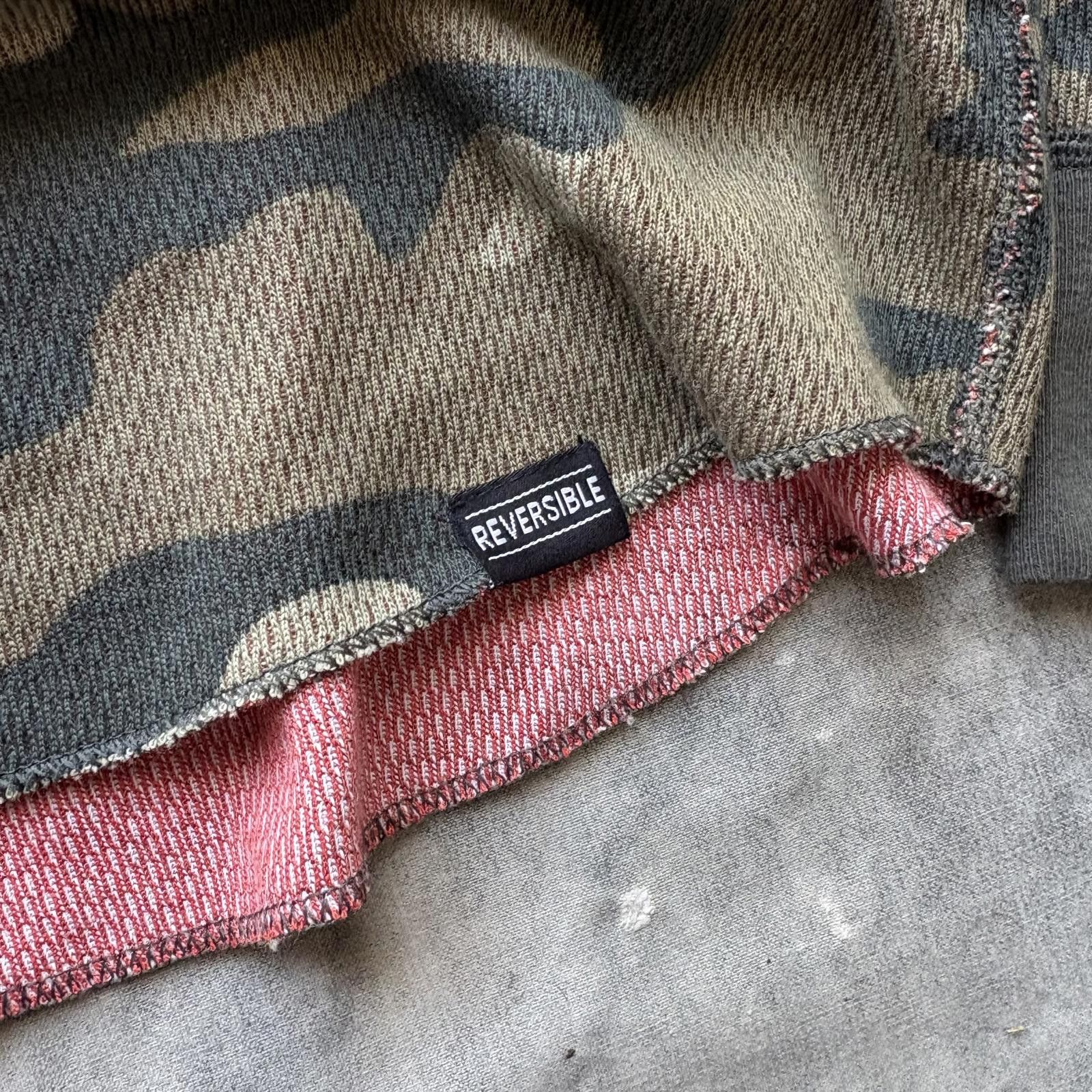 Hanes Vintage Y2K Hanes Reversible Camo Red Thermal Waffle Shirt Size US M / EU 48-50 / 2 - 2 Thumbnail