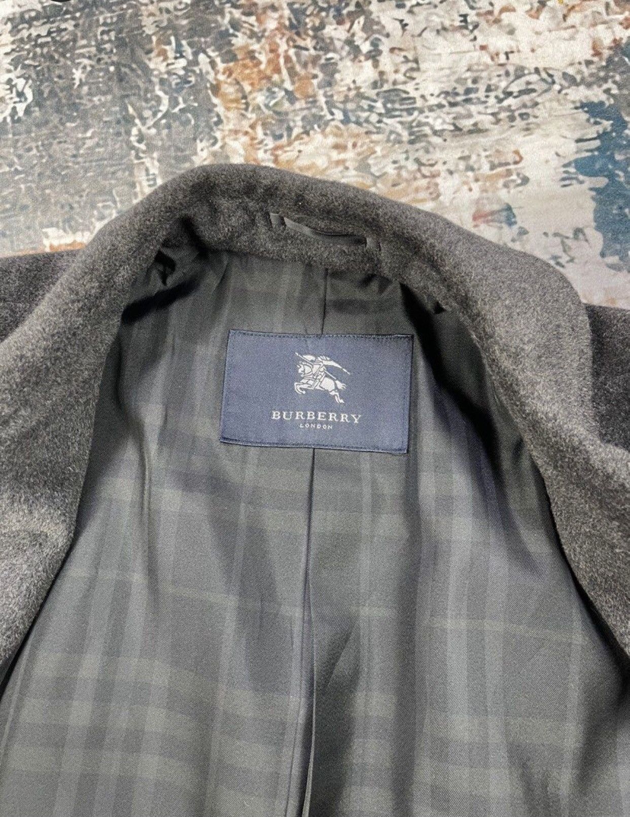 Burberry Burberry London Charcoal Grey Cashmere/Wool /Angora Overcoat Size US L / EU 52-54 / 3 - 4 Thumbnail
