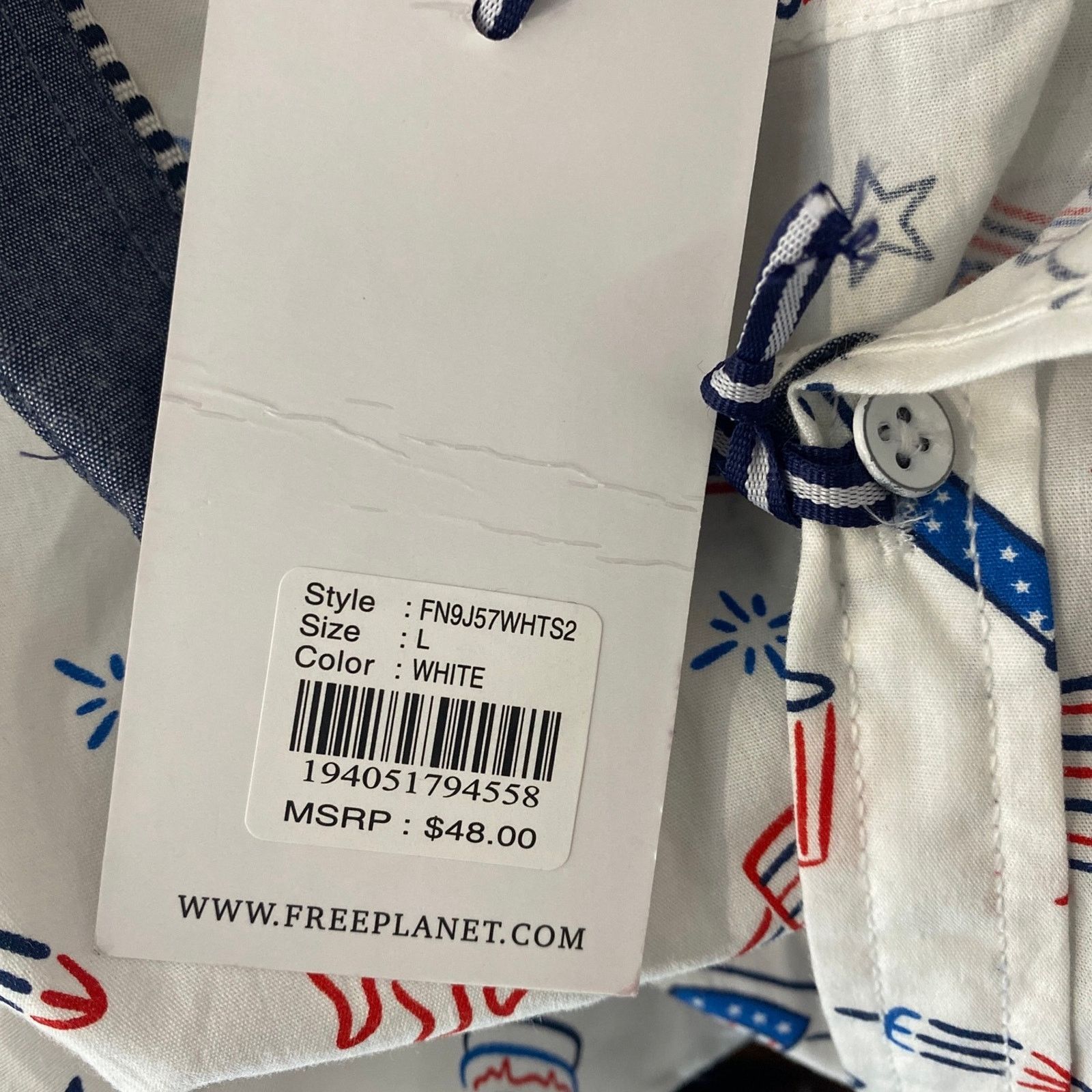 Free Planet Free Planet Red White Blue Button Up Shirt men size L Size US L / EU 52-54 / 3 - 7 Thumbnail