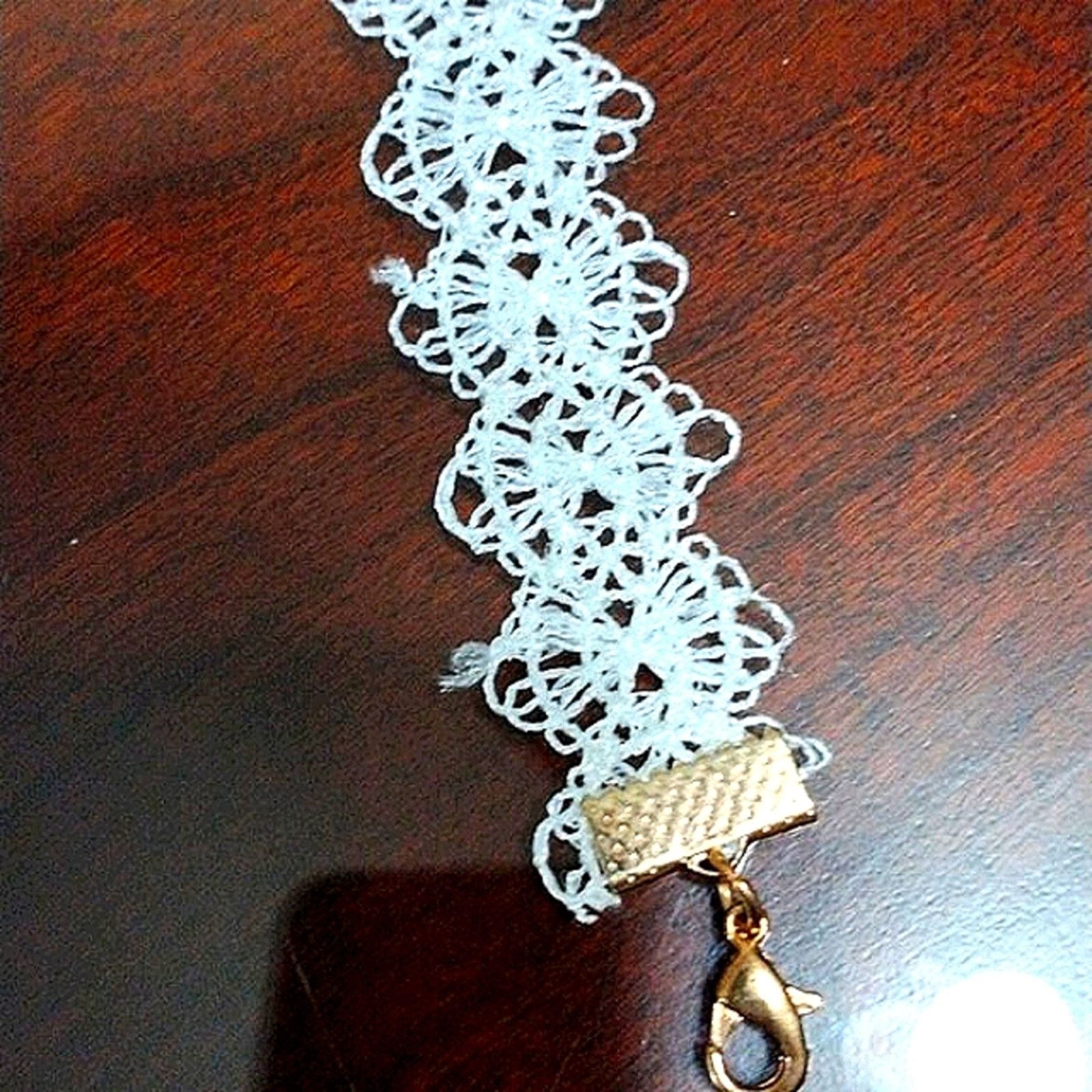 Other Eyelet Lace Choker Necklace WHITE Wedding Bridal Romantic Size ONE SIZE - 11 Thumbnail