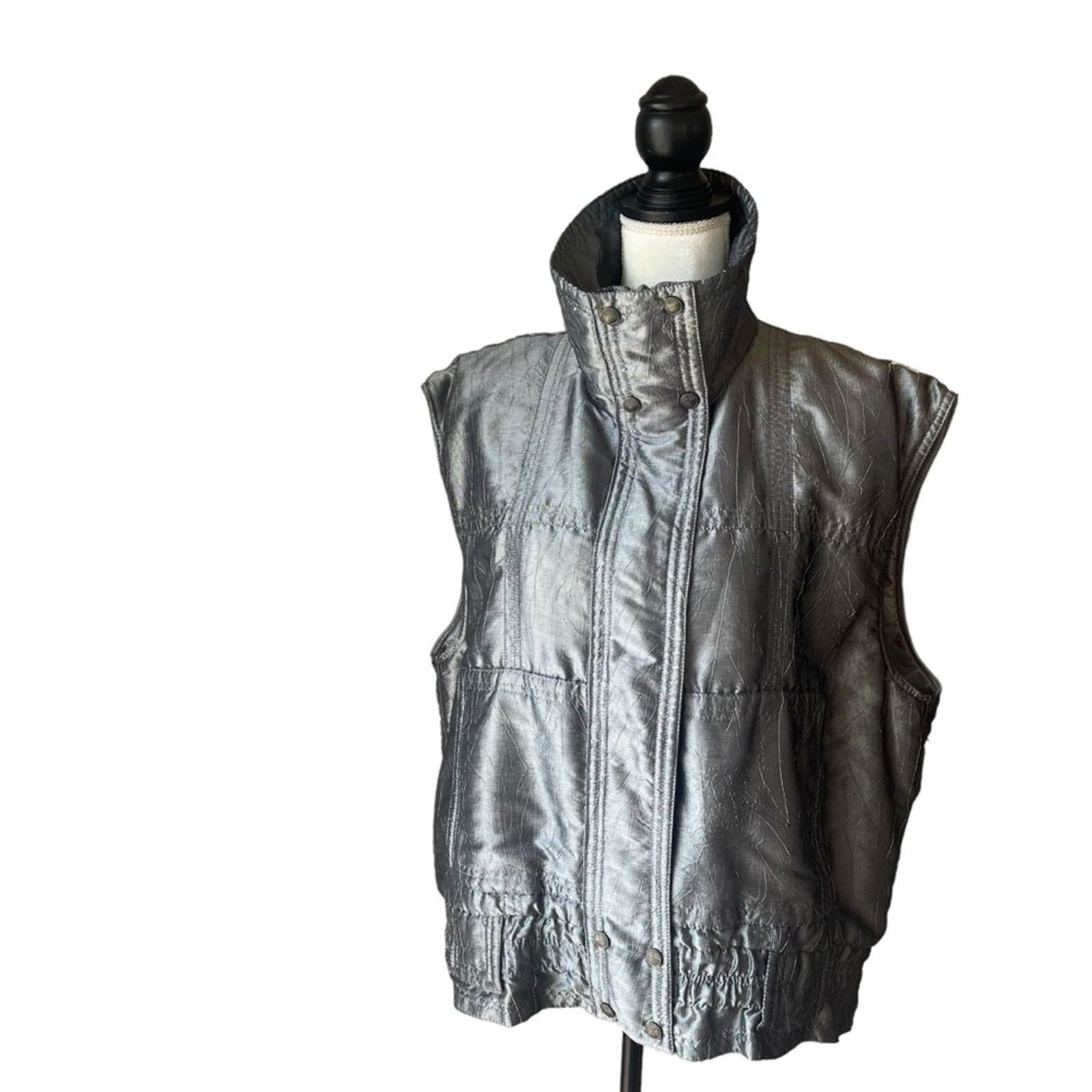 Vintage Skea women's Ski vest Metallic Silver Size 6 Size M / US 6-8 / IT 42-44 - 1 Thumbnail