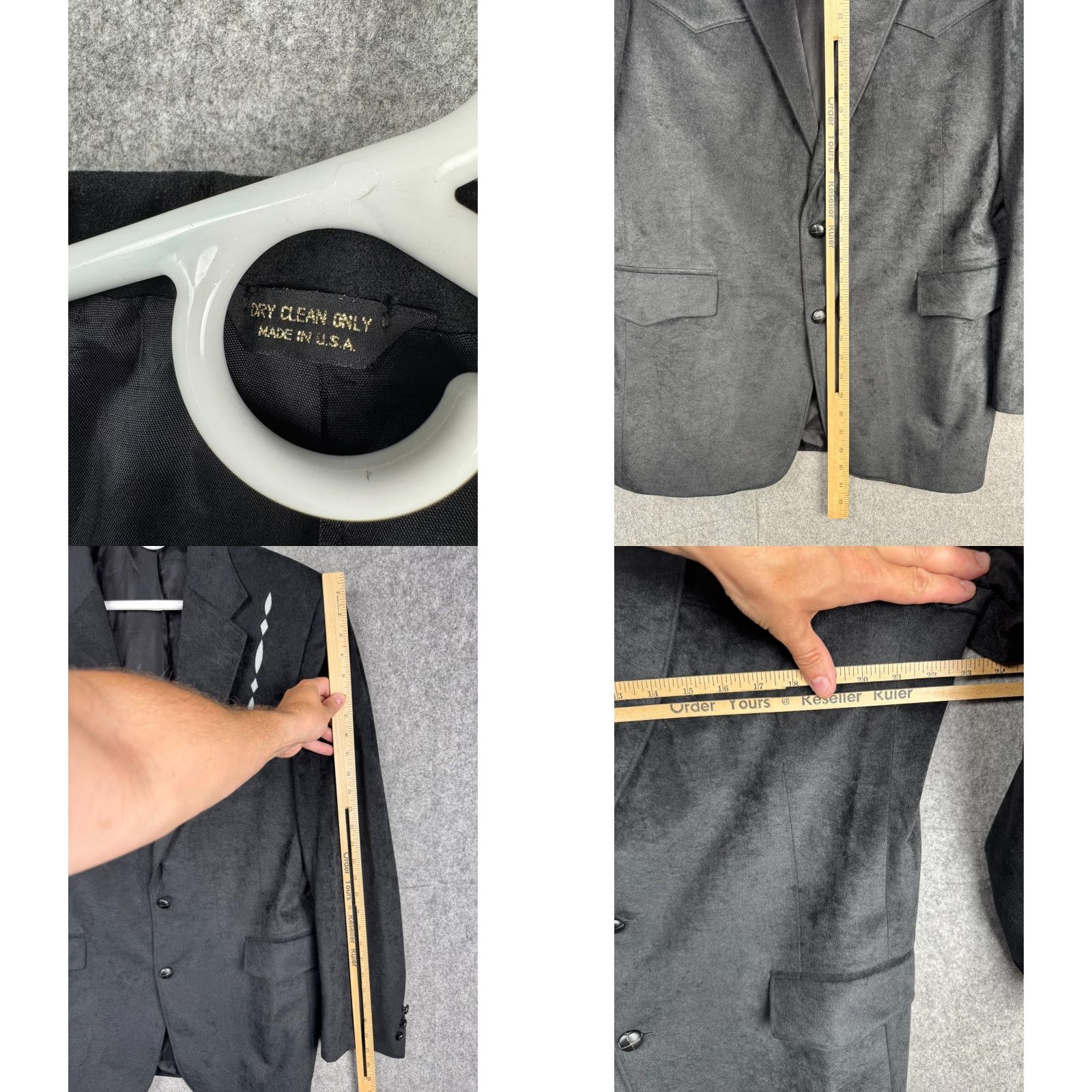 Vintage VINTAGE Pagano West Pueblo Coat Mens 44L Black Poly Suede Western Blazer USA Made Rodeo Size 44R - 8 Thumbnail