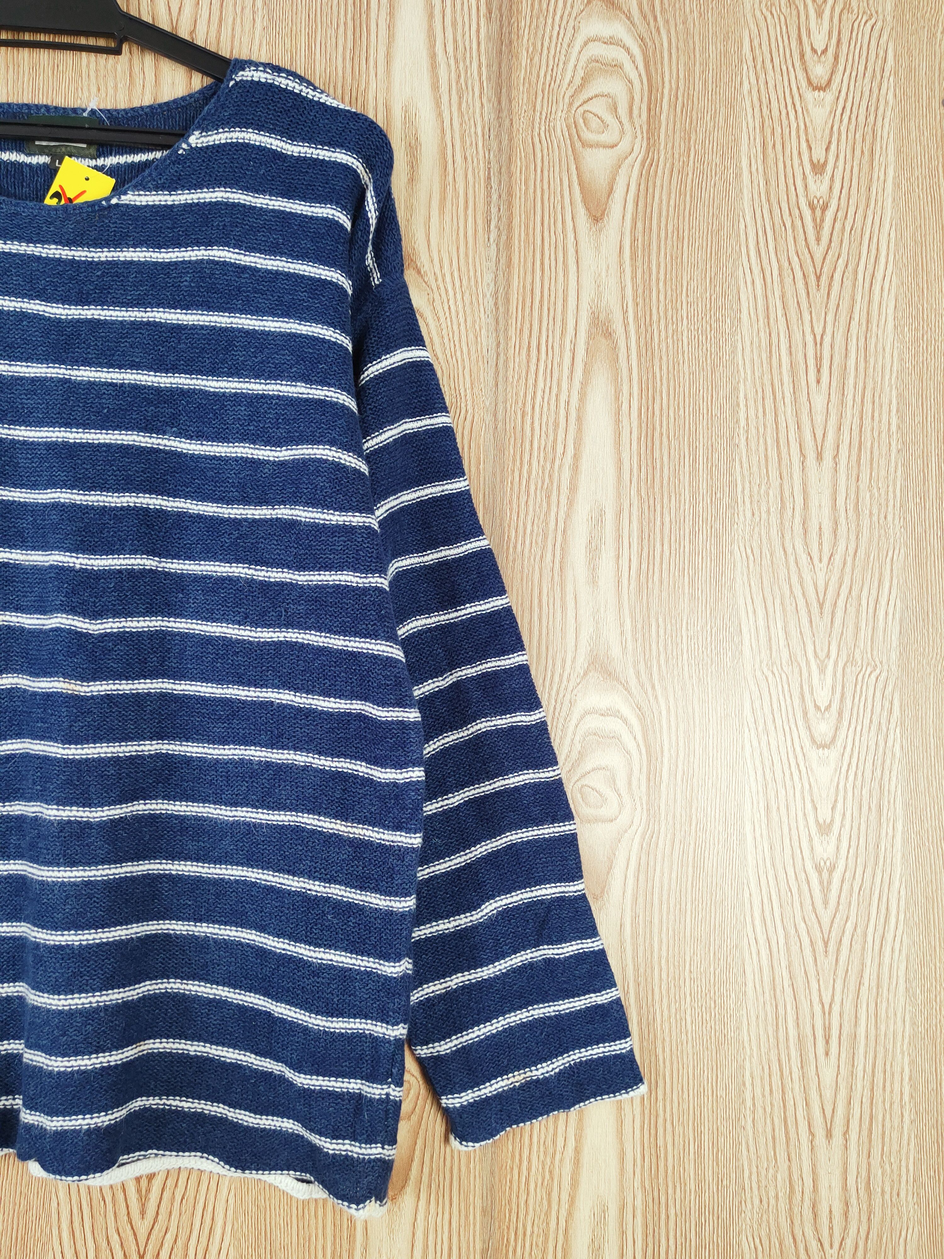 Homespun Knitwear Uniqlo Blue White Stripe Knitwear Long Sleeve T-shirts #W815 Size US L / EU 52-54 / 3 - 5 Thumbnail