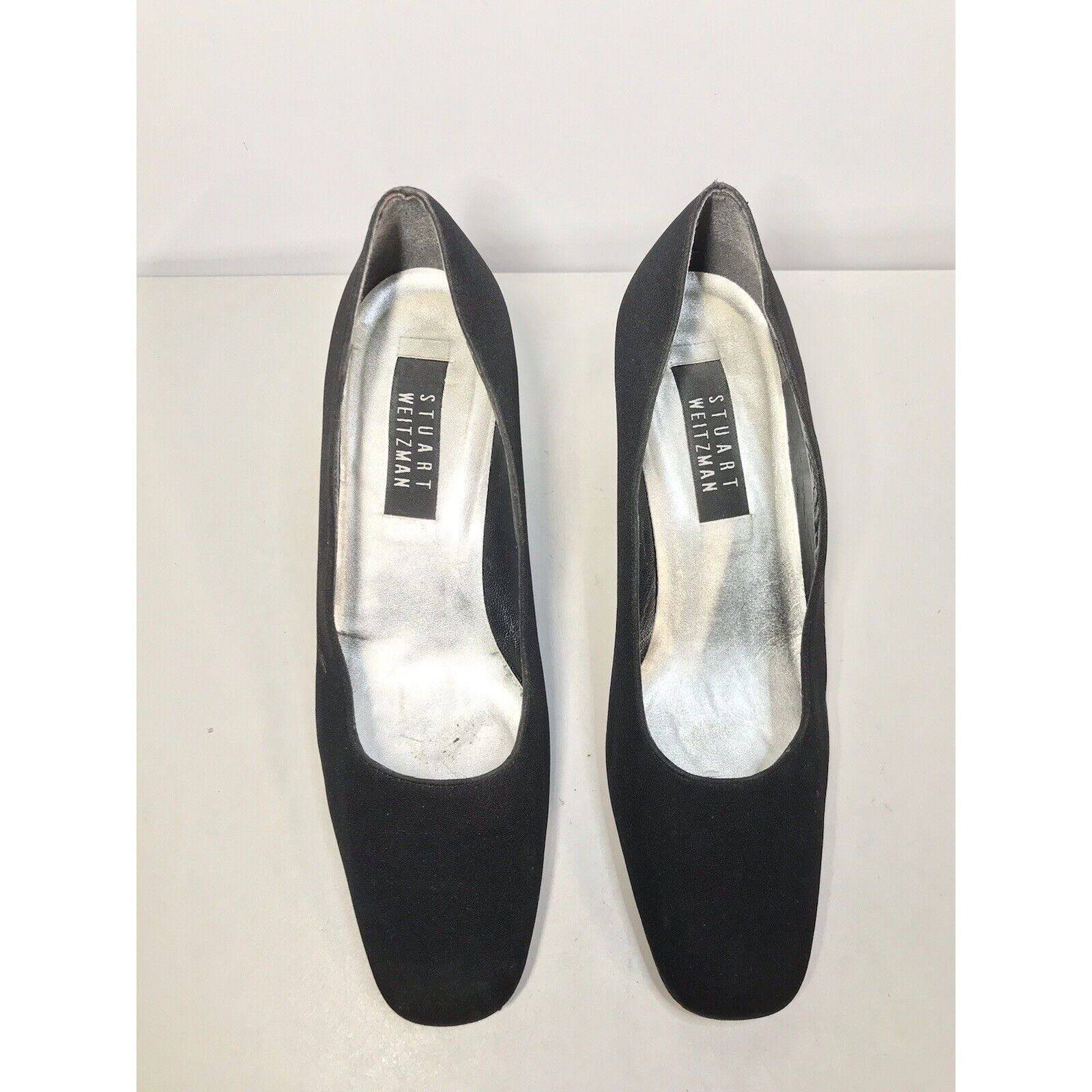 Stuart Weitzman Stuart Weitzman Black Fabric Square Toe Slip On Heels Women’ Size US 8.5 / IT 38.5 - 10 Thumbnail