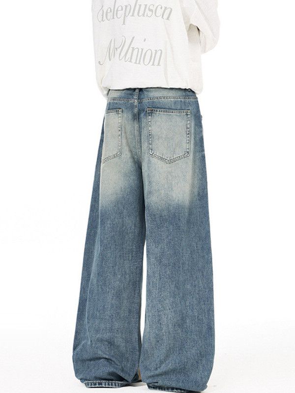 Vintage Men's Retro High Street Washed Whiskered Distressed Jeans Size US 32 / EU 48 - 5 Thumbnail