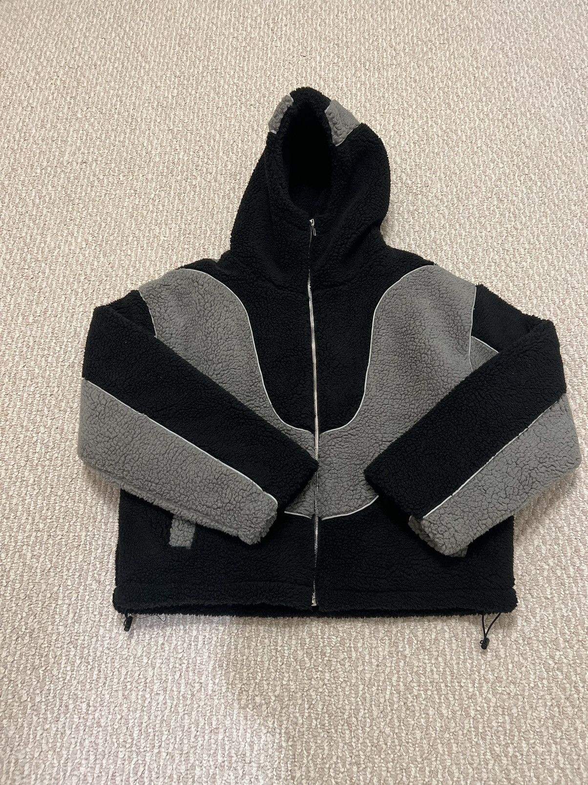 large black fleece jacket