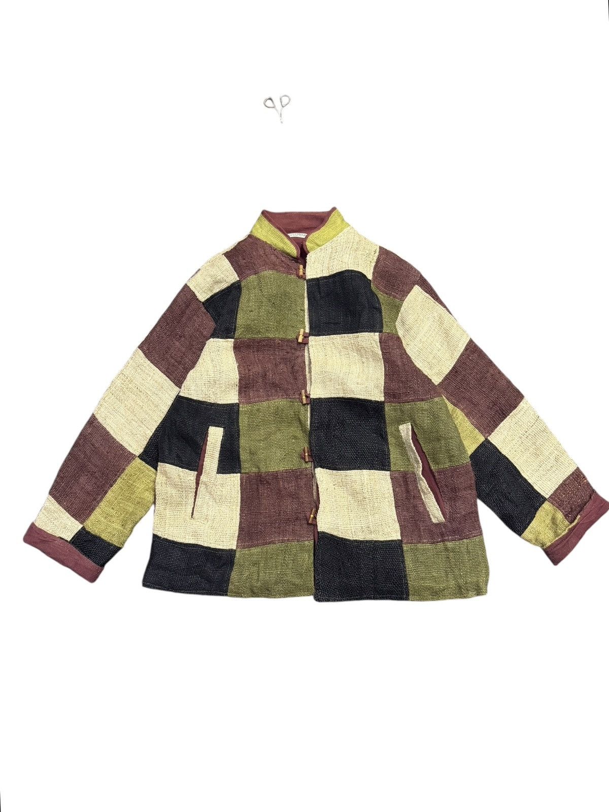 Vintage Vintage Malaika Original Hemp Patchwork Jacket Mandarin Size US L / EU 52-54 / 3 - 1 Thumbnail