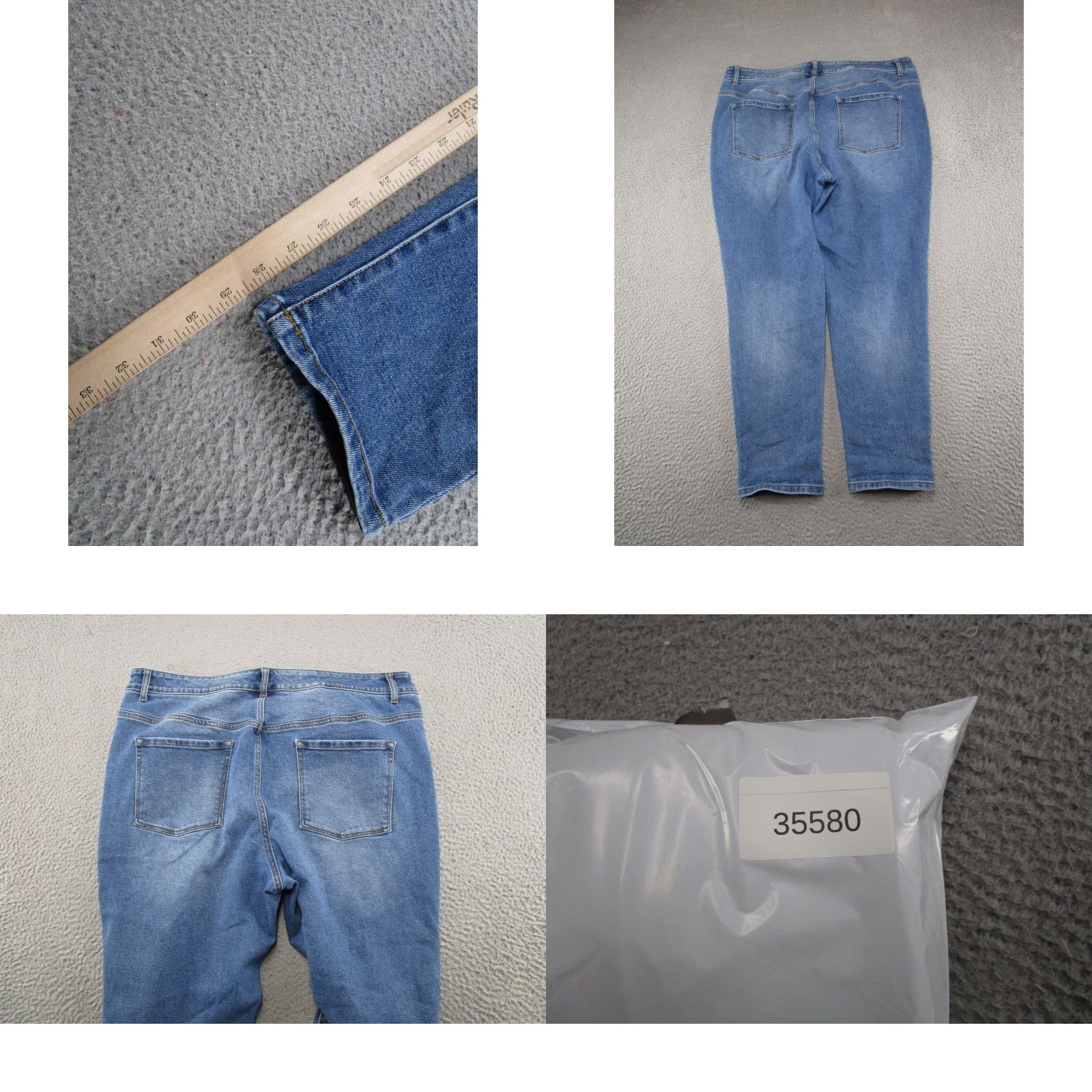 Vintage Maurices Women's Jeans Button Fly High Rise Blue Stretch Denim Ankle SZ 22W Read Size 40" / US 18 - 9 Thumbnail