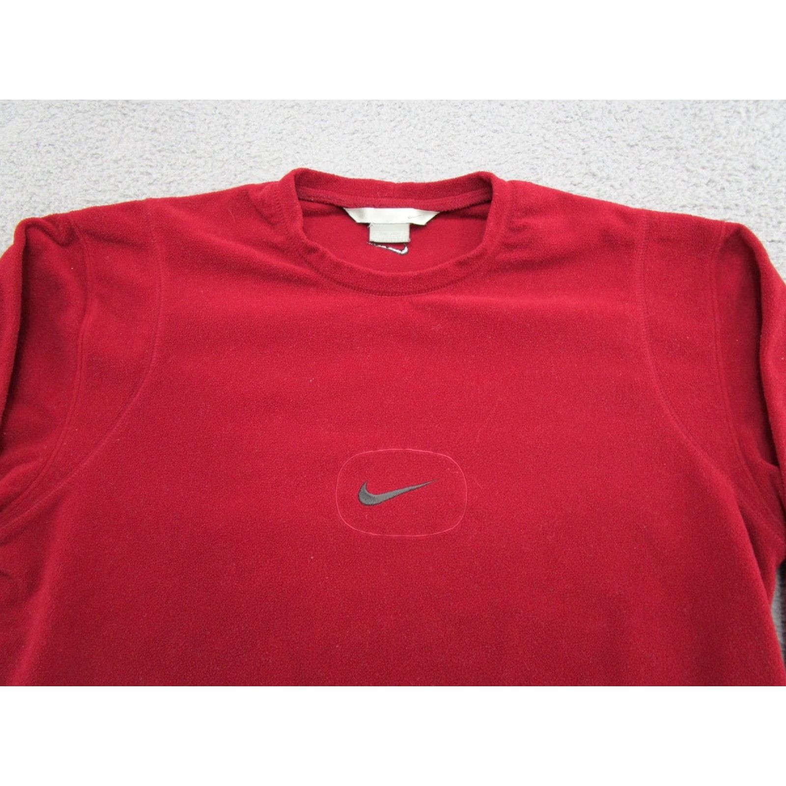 Nike VINTAGE Nike Center Swoosh Silver Tag Red Fleece Sweatshirt in Size Medium Size US M / EU 48-50 / 2 - 2 Thumbnail