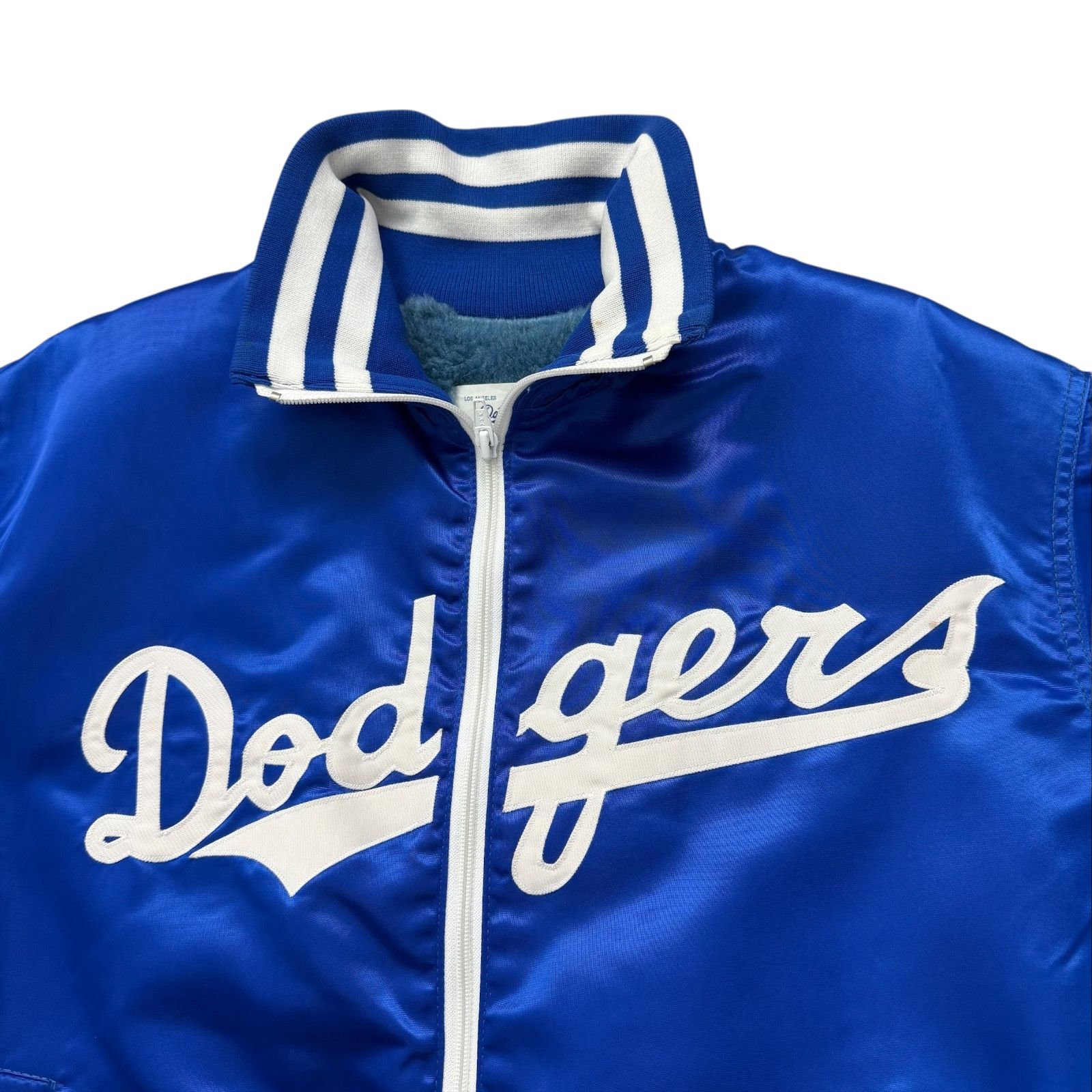 MLB VTG LA DODGERS LICENSED SATIN JACKET DUGOUT SHERPA LINED Size US M / EU 48-50 / 2 - 3 Thumbnail