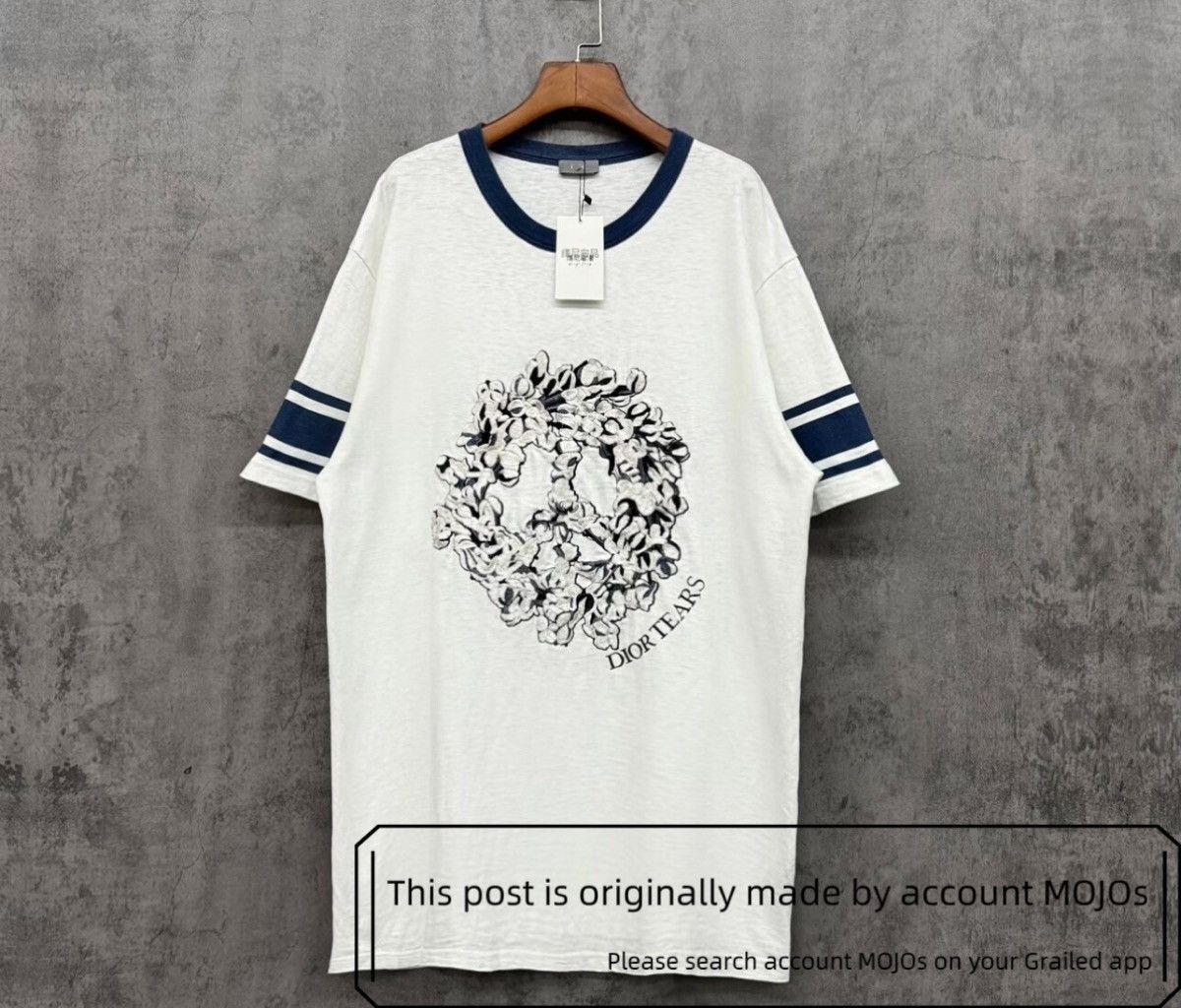 Dior OVERSIZED DIOR FLOWERS T-SHIRT - White Cotton Jersey | Grailed