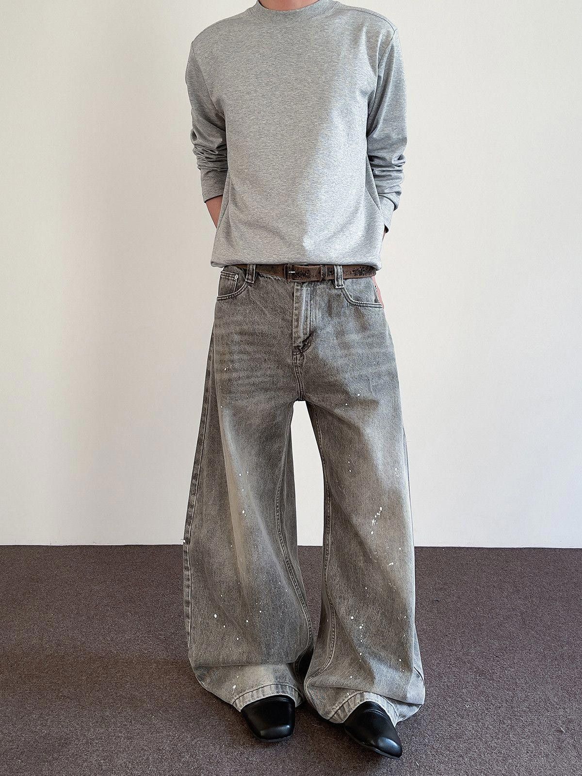 Vintage Wide Leg Baggy Jeans with Paint Splatter Detail Size US 32 / EU 48 - 1 Thumbnail