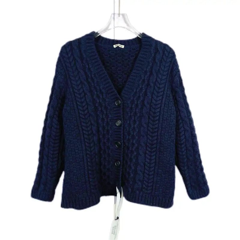 Miu Miu Miu Miu Blue Cotton Long Sleeve Sweater 0089 Size XS / US 0-2 / IT 36-38 - 1 Thumbnail