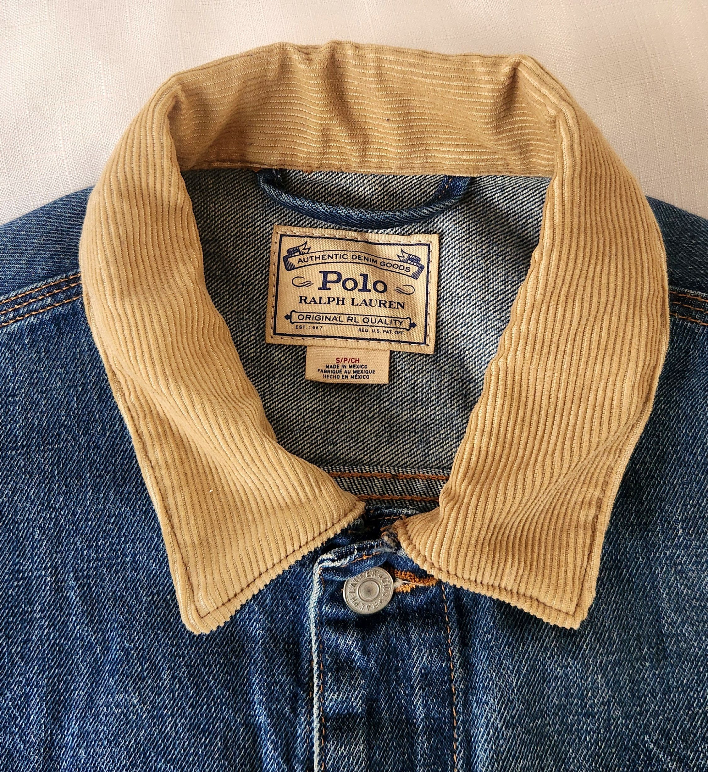 Polo Ralph Lauren Polo Ralph Lauren Tiger Patch Corduroy Collar Denim Jacket S Size US S / EU 44-46 / 1 - 7 Thumbnail