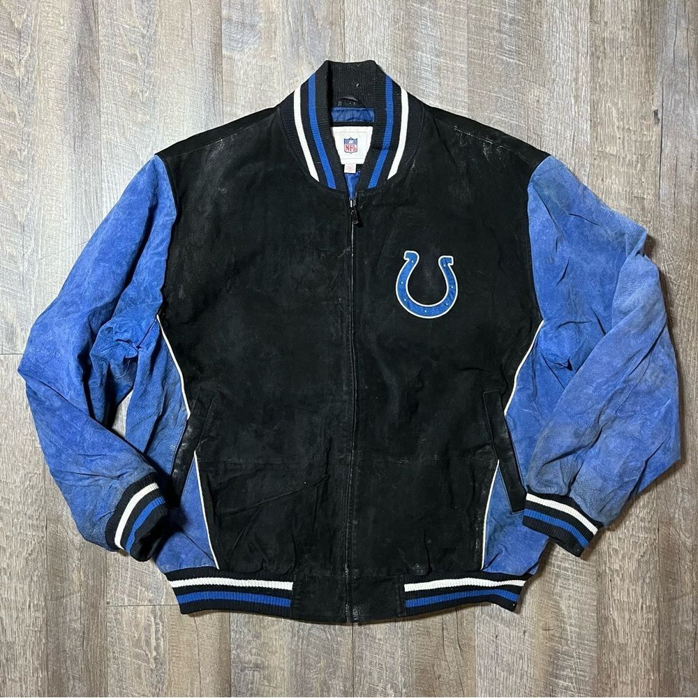 Vintage 90s NFL Indianapolis Colts Suede Leather Jacket