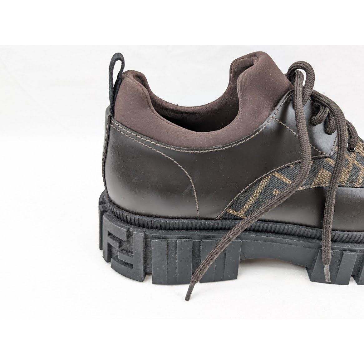 Fendi o1rshd1 Lace Up Fabric Calf Leather Boots Shoe in Multicolor Size US 10 / EU 43 - 6 Thumbnail
