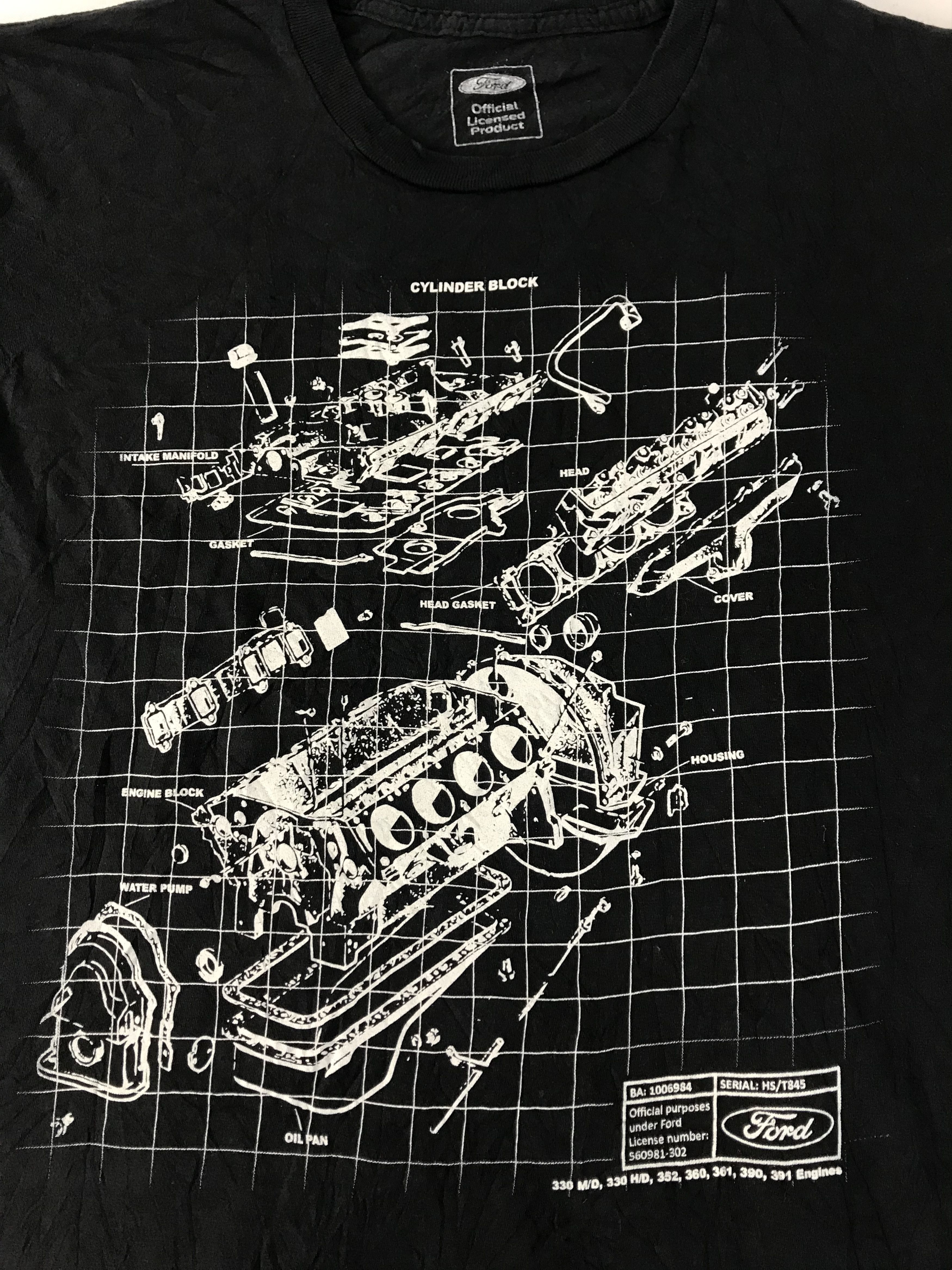 Ford Ford Component Engine Part Automotive Blueprint Diagram Tee Size US L / EU 52-54 / 3 - 4 Thumbnail