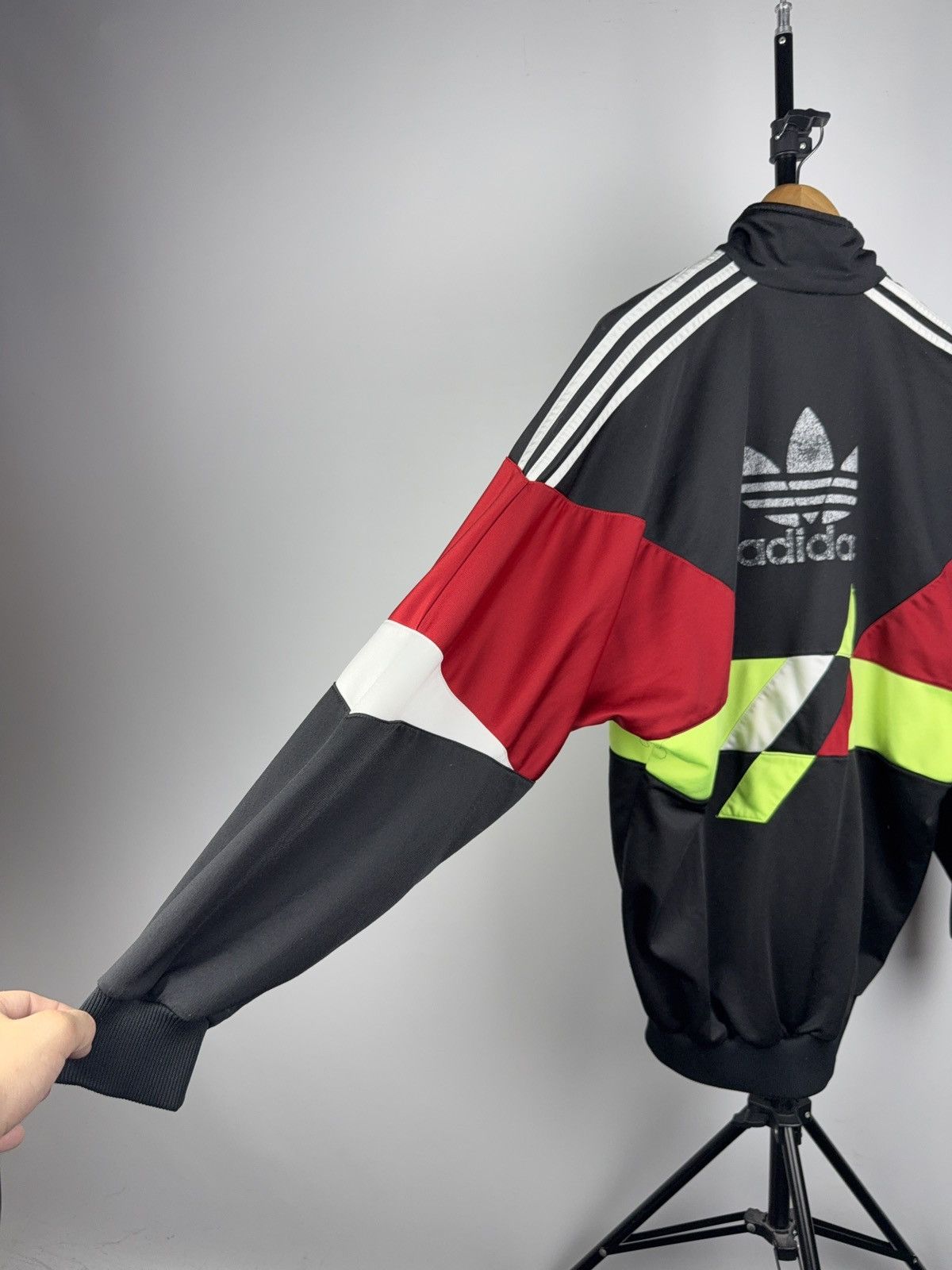 Adidas Vintage 90s Adidas Tracksuit Black Neon Trefoil Set Size US M / EU 48-50 / 2 - 11 Thumbnail
