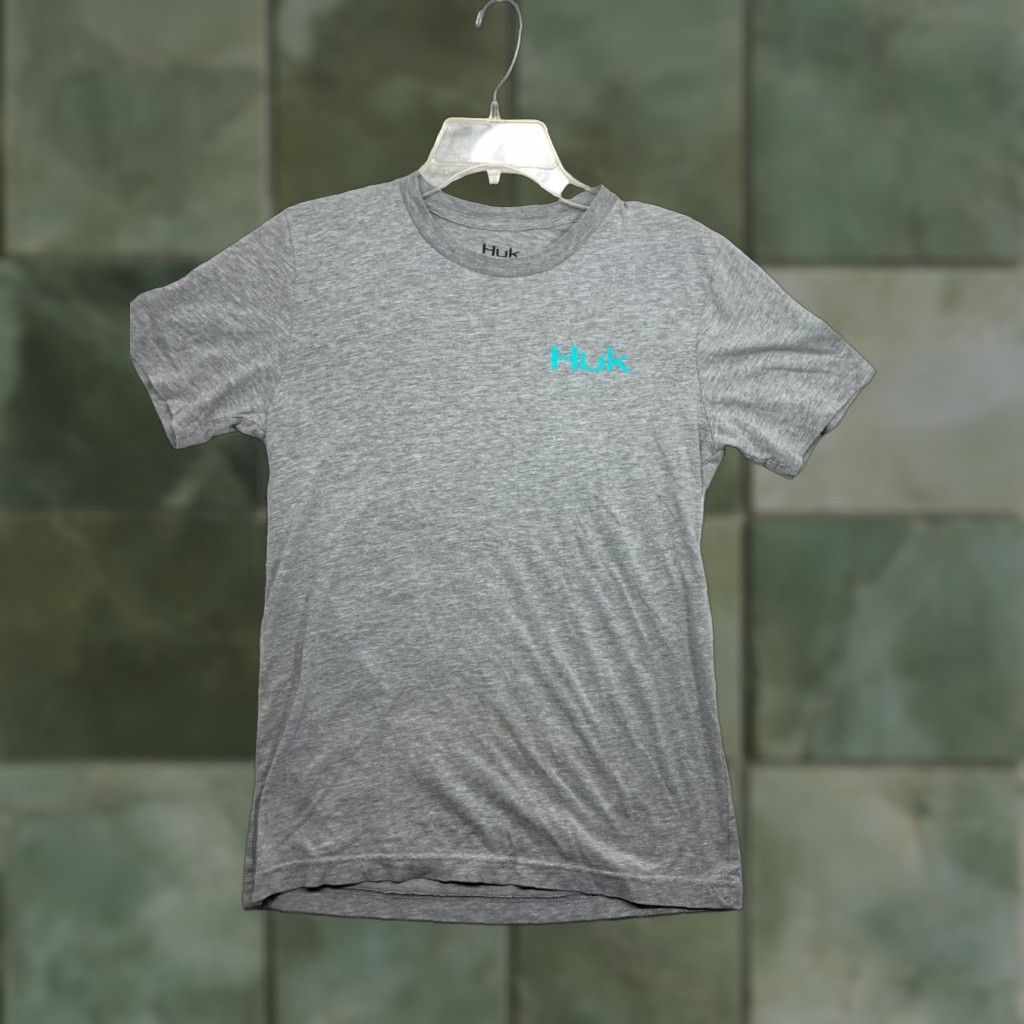 Vintage Huk Shirt Mens Small Grey Crew Deep Sea Fishing Tackle Classic Logo Marlin Size US S / EU 44-46 / 1 - 1 Thumbnail