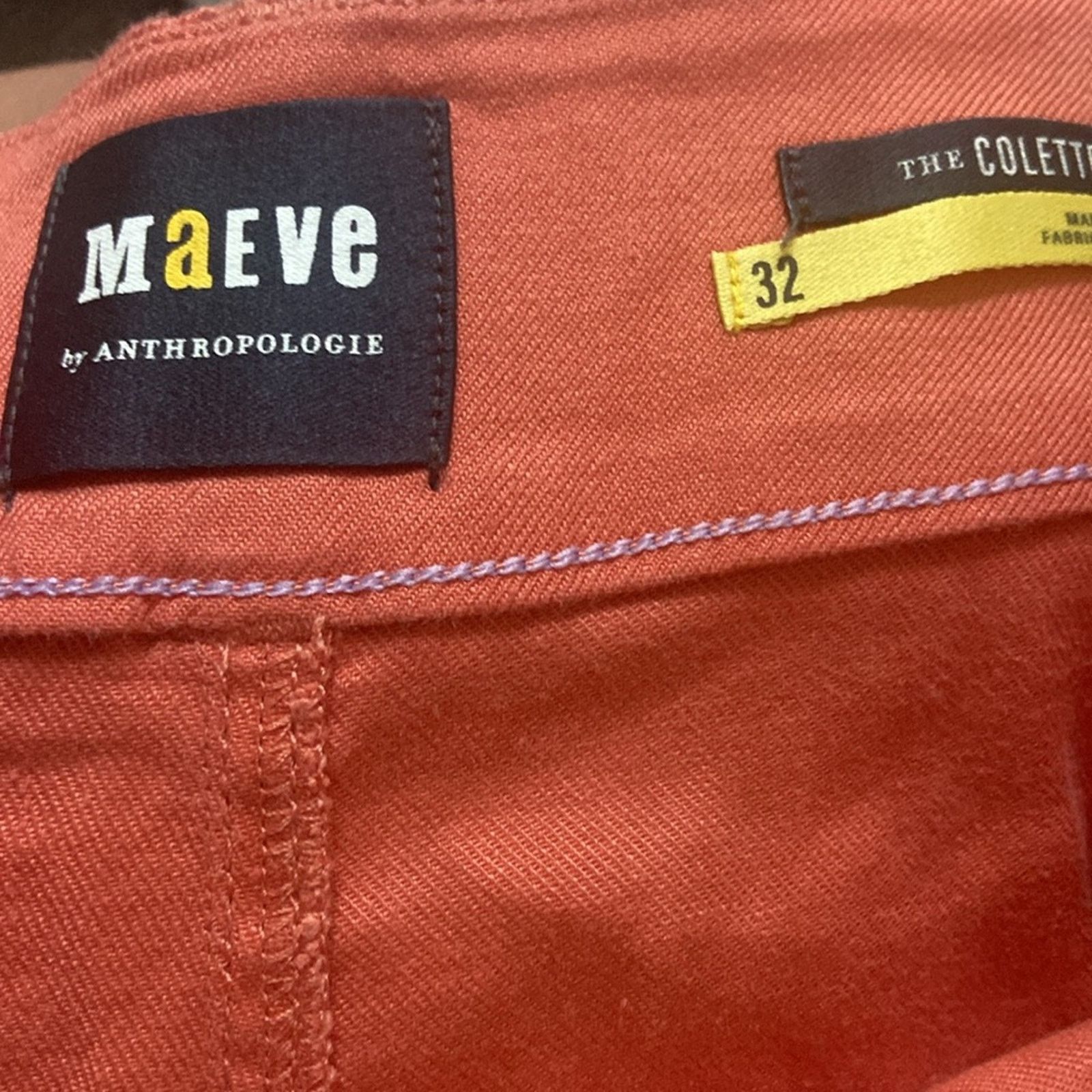 Anthropologie MAEVE Women's Orange Wide-Leg Pants by Anthropologie Size 32" / US 10 / IT 46 - 4 Thumbnail