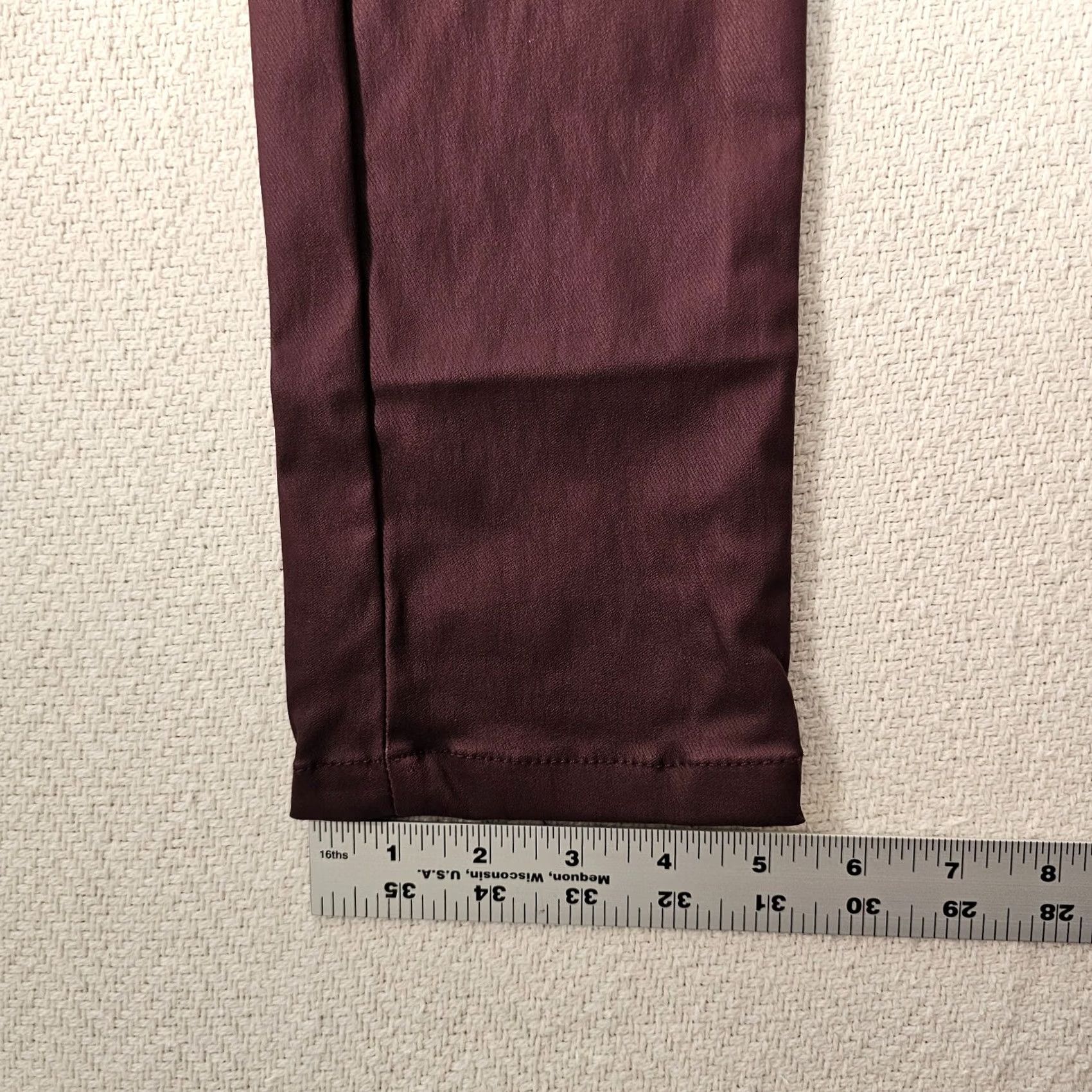 Vintage Bellanoa Leggings Womens 14 Plum Purple Faux Leather Casual Ankle Pants Pull On Purple 14 Womens Size 36" / US 14 / IT 50 - 7 Thumbnail