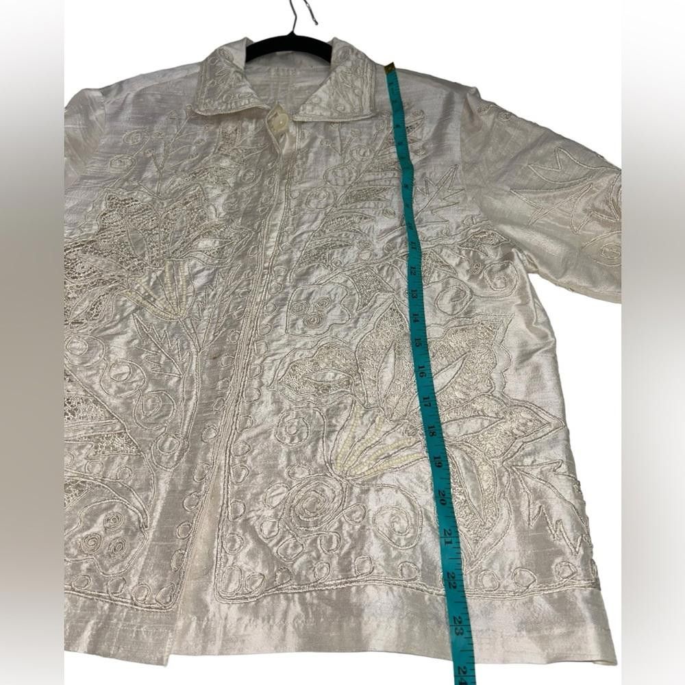 Designer Vintage Boho Embroidered Beaded Floral Shacket M/L Size L / US 10 / IT 46 - 7 Thumbnail